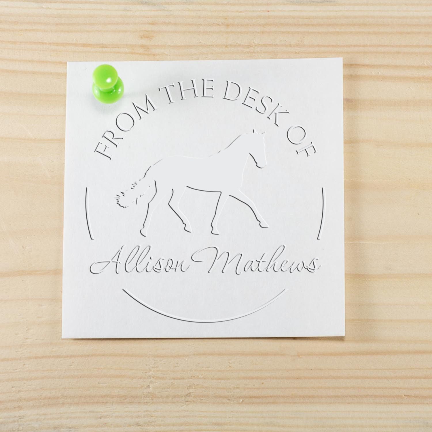 Mountain Majesty Horse Desk Custom-Made Library Book Embosser - Engineer Seal Stamps