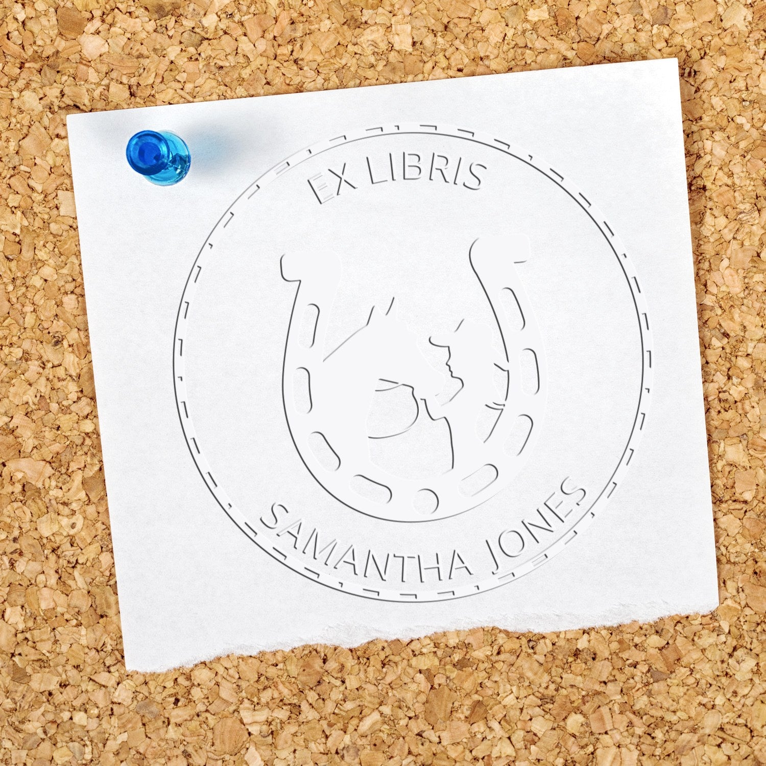 Prairie Runner Equestrian Handheld Personalized Ex Libris Seal