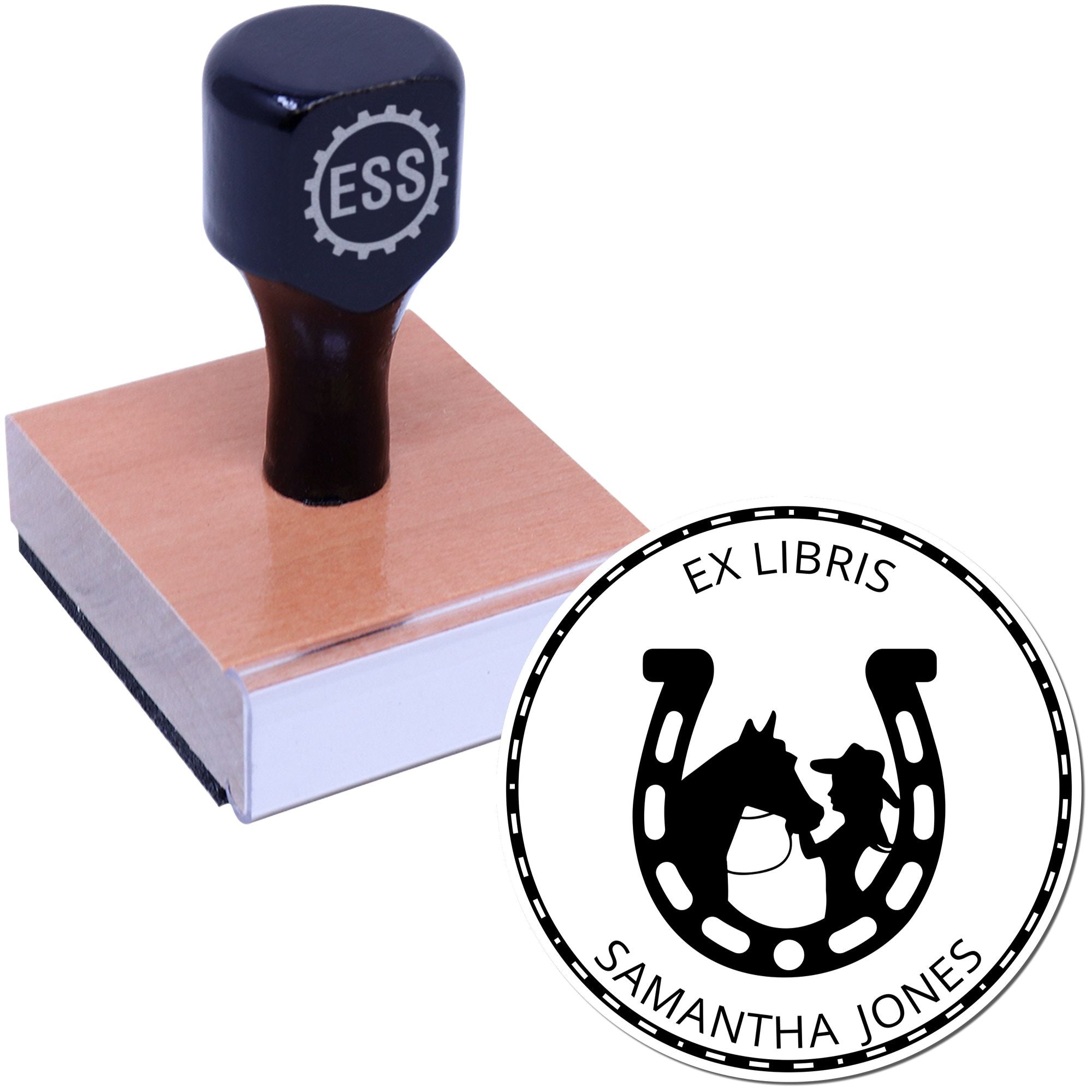 Wood Handle Prairie Runner Equestrian From The Collection Of Stamp - Engineer Seal Stamps