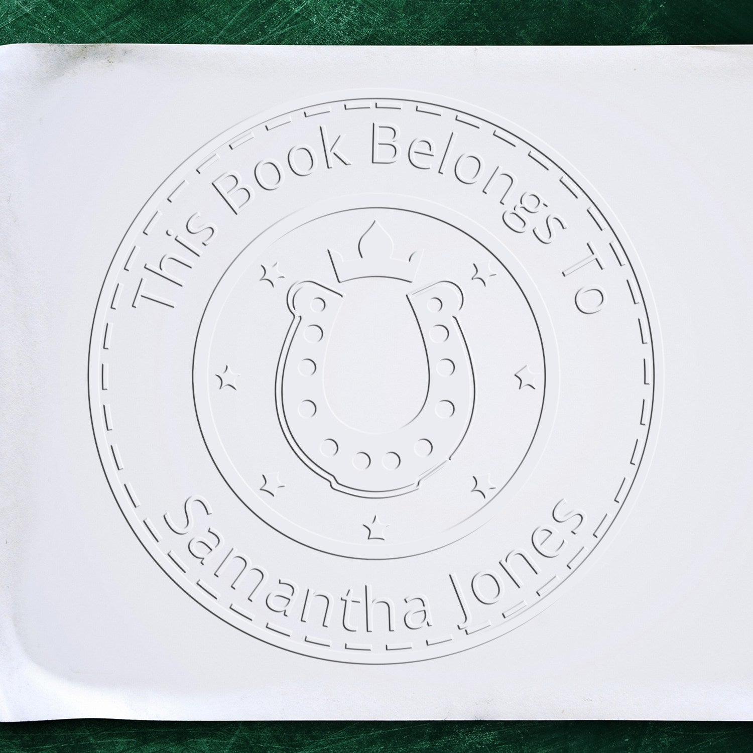 River Wild Equestrian Handheld Personalized Ex Libris Bookplate Embosser