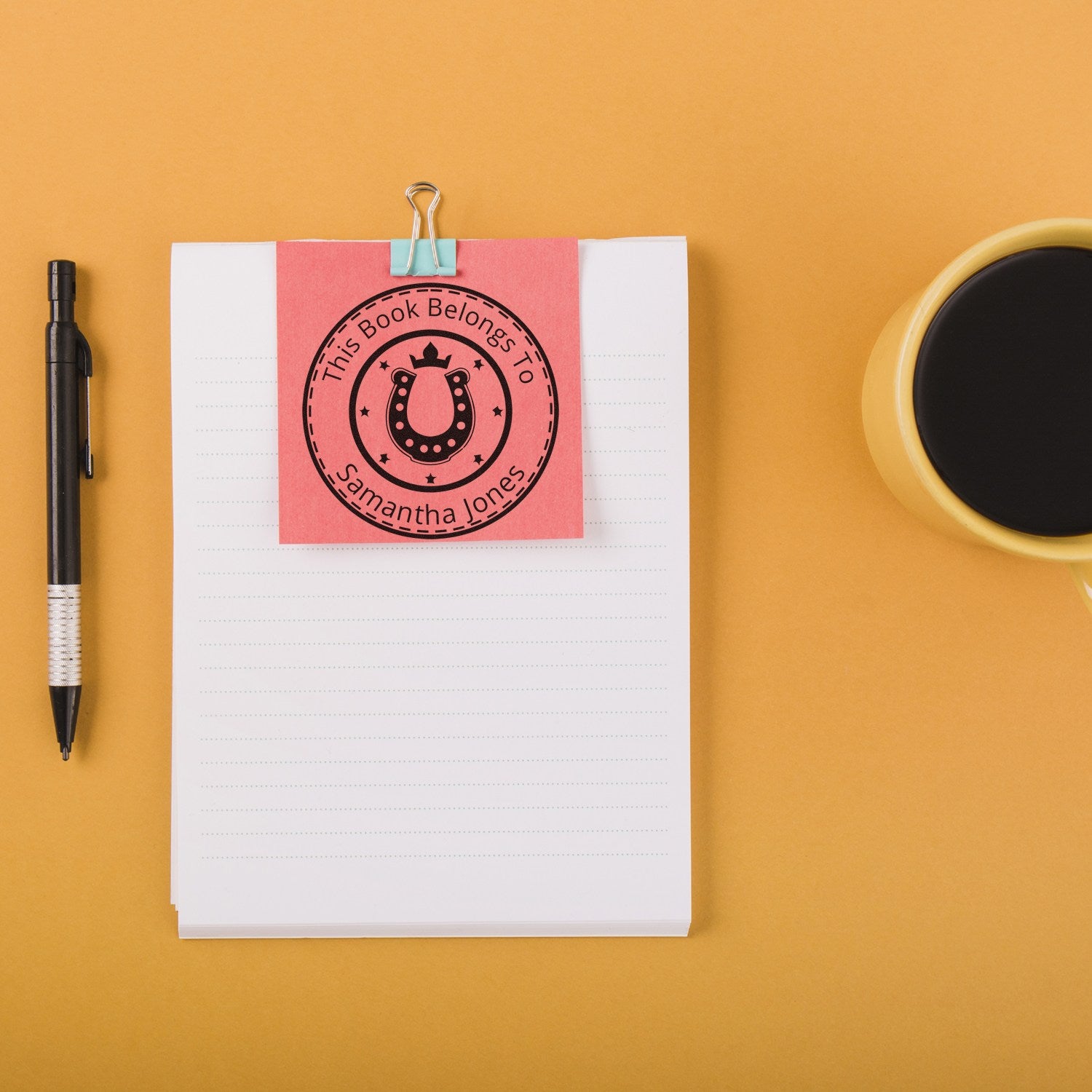 Wood Handle River Wild Equestrian From The Private Library Of Stamp - Engineer Seal Stamps