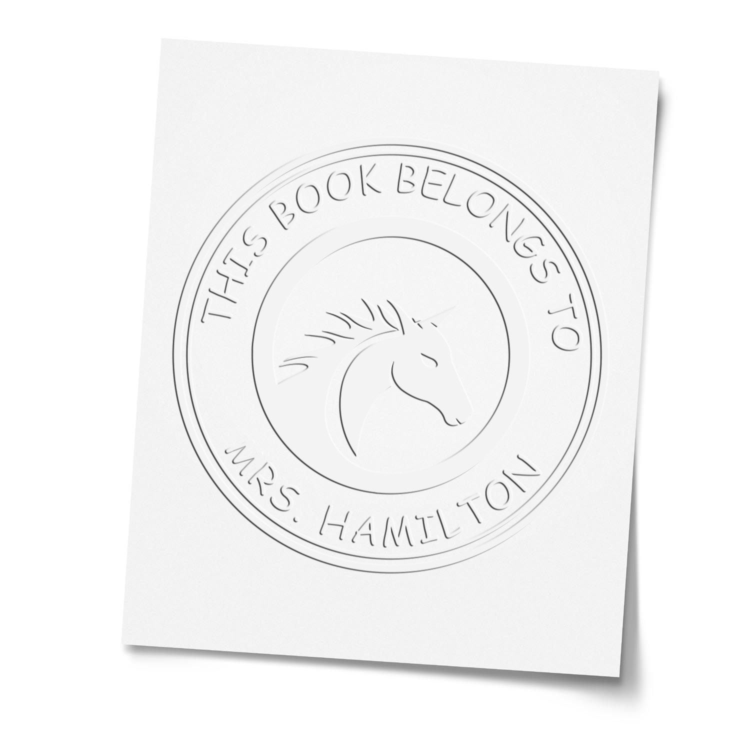 Soft Blazing Saddle Equestrian Customized Bookplate Maker Embosser