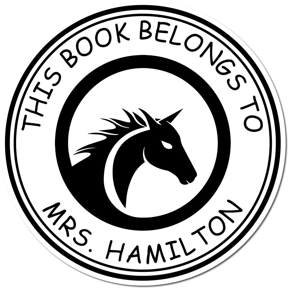 Blazing Saddle Equestrian Pre-Inked Custom-Made Book Signature Stamp - Engineer Seal Stamps