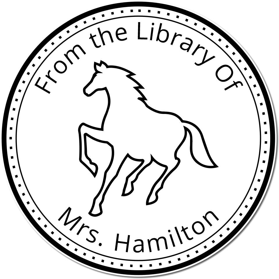 Mystic Journey Equestrian Pre-Inked Custom-Made Book Monogram Stamp - Engineer Seal Stamps