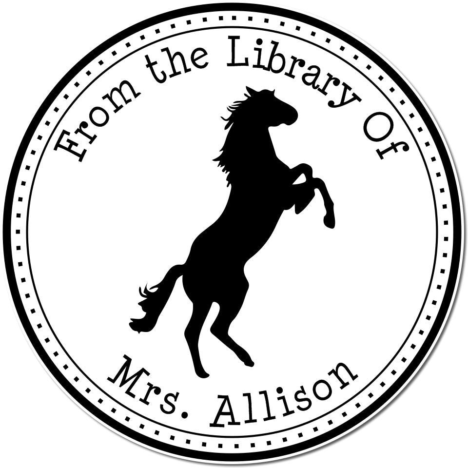 Lightning Speed Equestrian Self-Inking Personalized Bookplate Maker Stamp - Engineer Seal Stamps