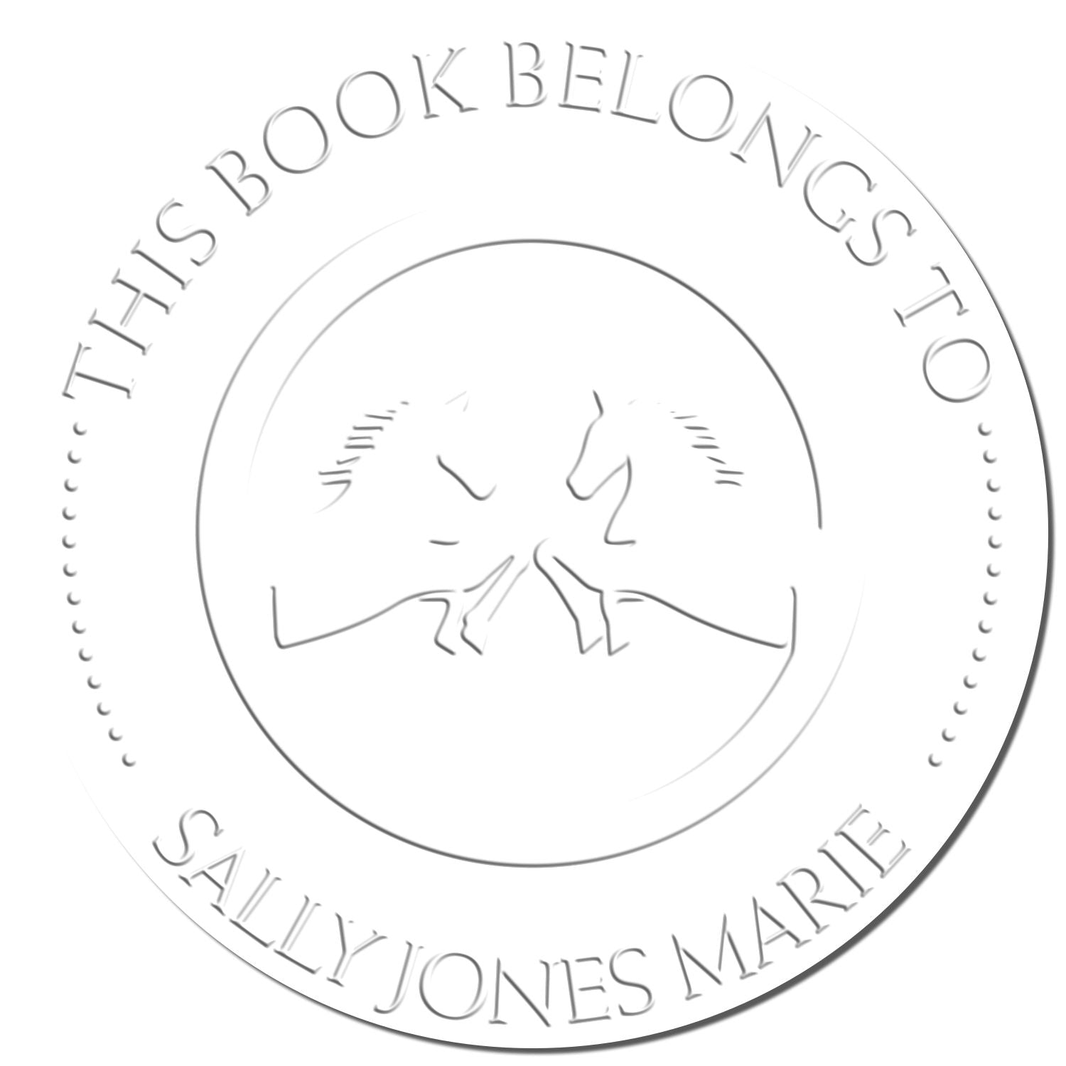 Autumn Blaze Equestrian Hybrid Personalized Book Library Name Embosser - Engineer Seal Stamps