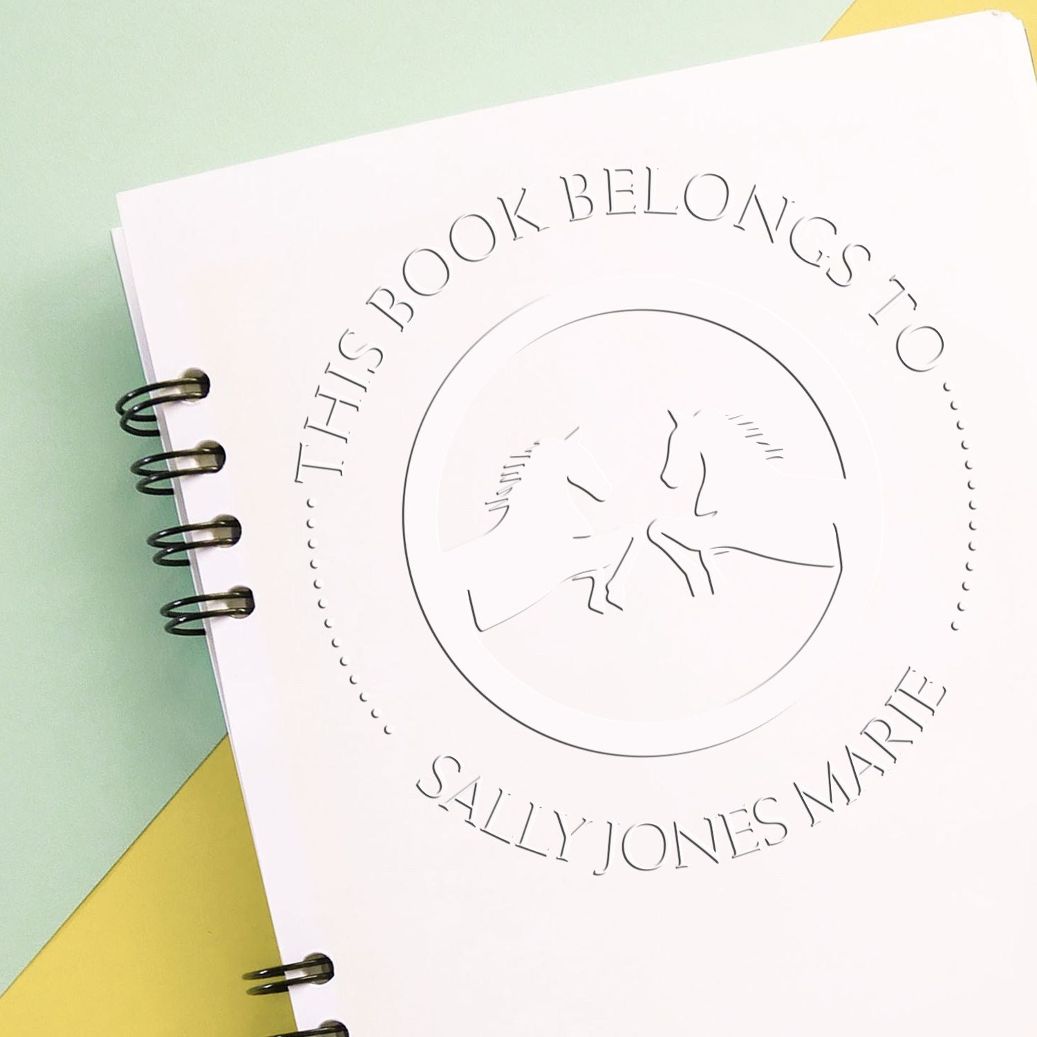 Autumn Blaze Equestrian Handheld Personalized Ex Libris Art Embossing Seal - Engineer Seal Stamps