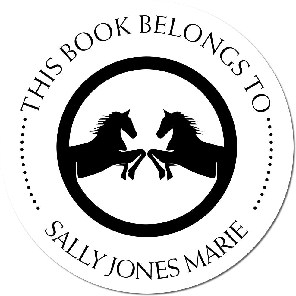 Slim Pre-Inked Autumn Blaze Equestrian Customizable Book Lover Stamp - Engineer Seal Stamps