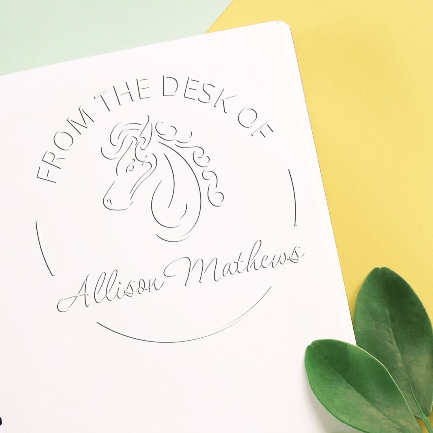 Soft Winter's Ghost Equestrian Customized Library Name Embossing Seal - Engineer Seal Stamps