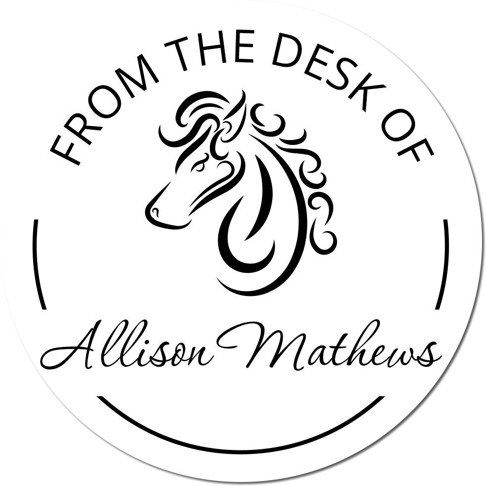 Wood Handle Winter's Ghost Equestrian Book Library Stamp - Engineer Seal Stamps