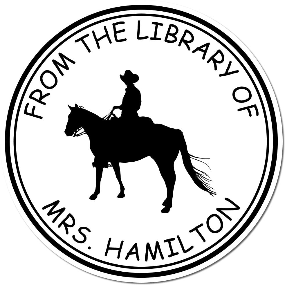 Wood Handle Velvet Thunder Equestrian From The Study Of Stamp - Engineer Seal Stamps