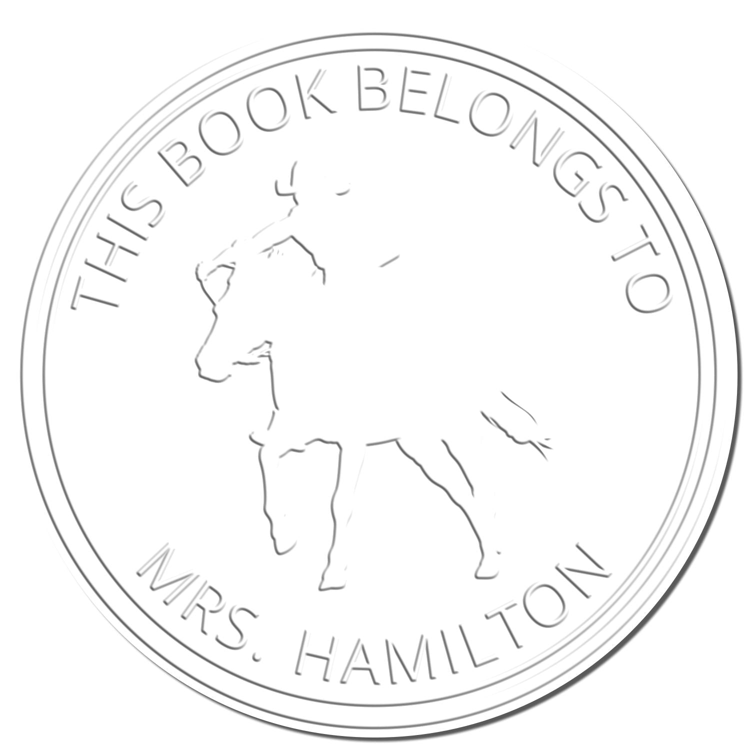 Iron Hoof Equestrian Handheld Personalized Book Embosser - Engineer Seal Stamps