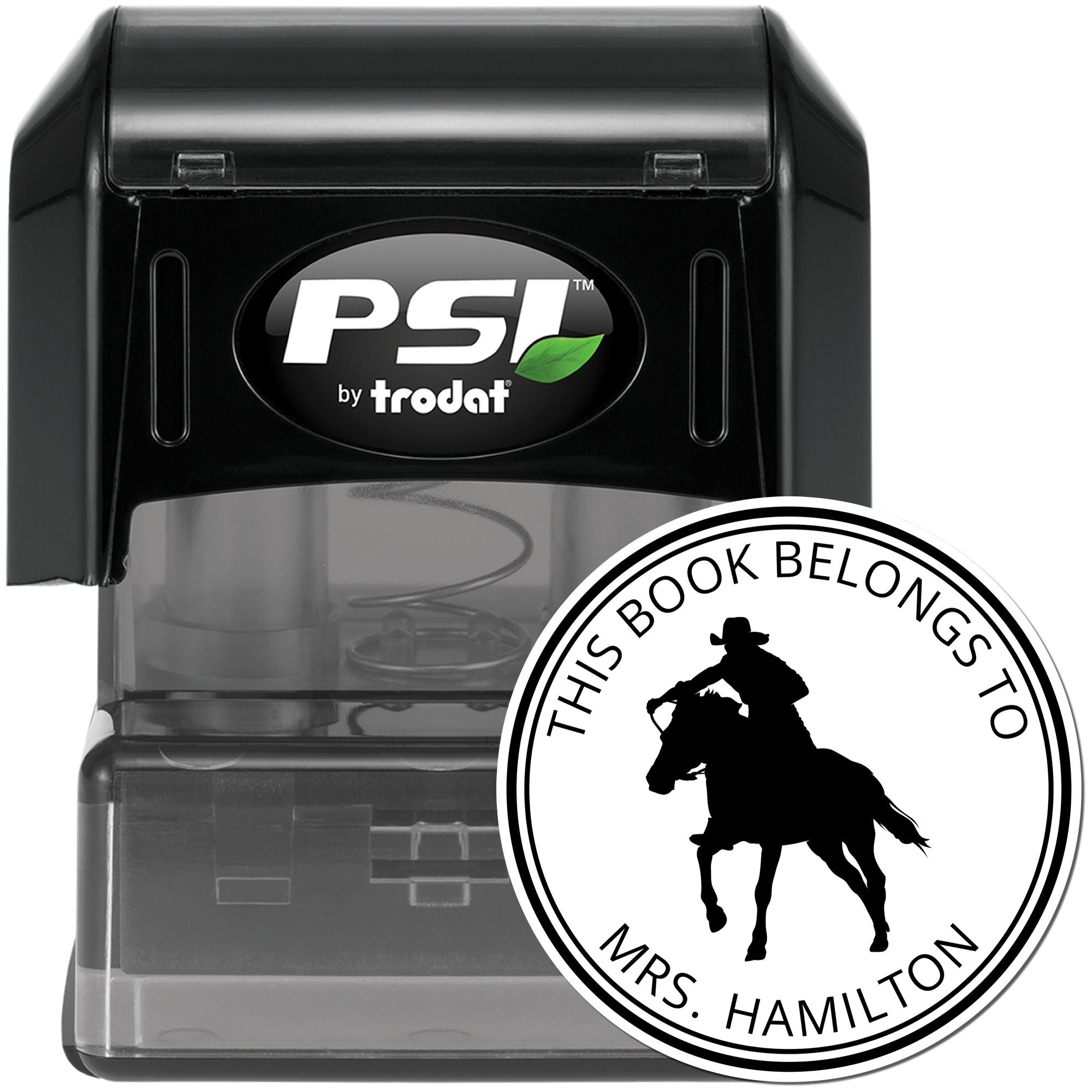 Iron Hoof Equestrian Pre-Inked Custom-Made Book Identification Stamp - Engineer Seal Stamps