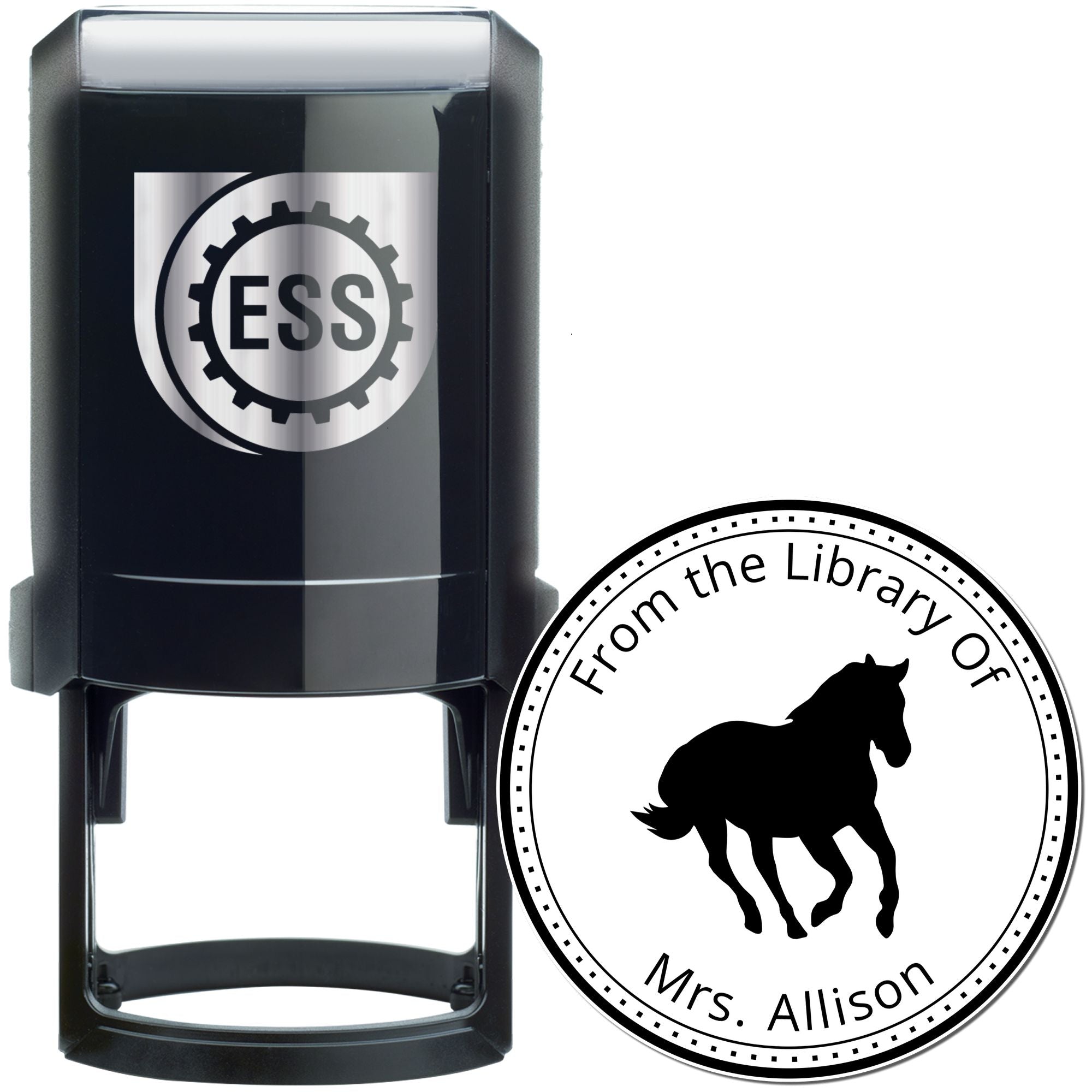Rebel's Heart Equestrian Self-Inking Personalized Library Stamp - Engineer Seal Stamps