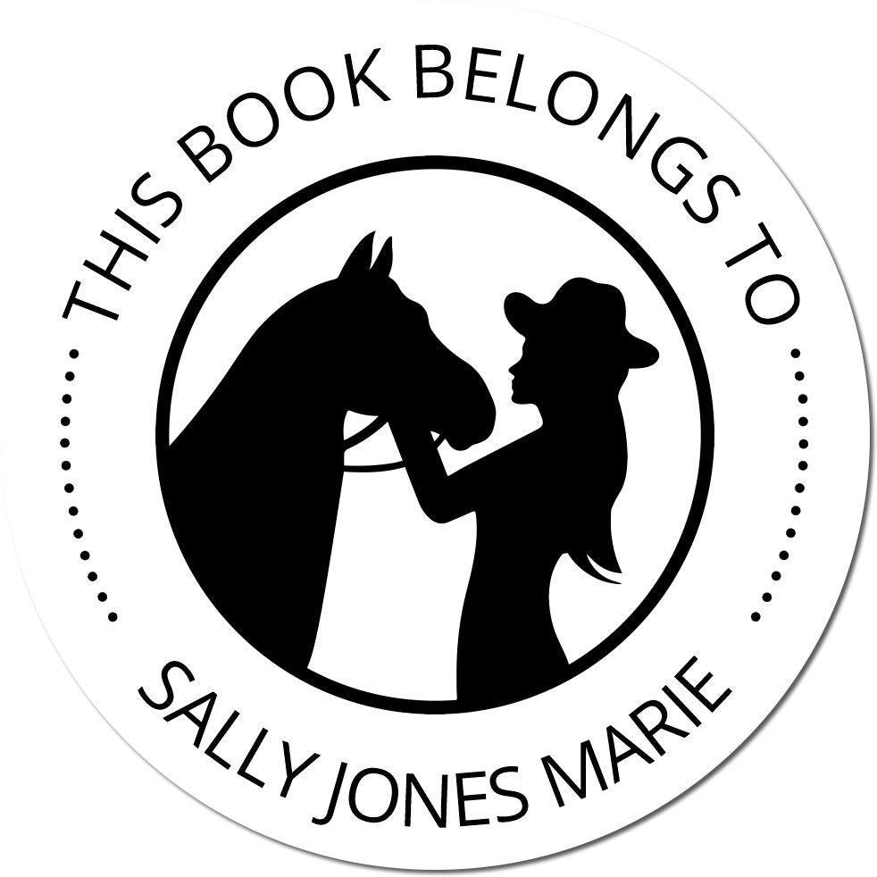 Frosty Mane Equestrian Pre-Inked Custom-Made Bookplate Sticker Stamp - Engineer Seal Stamps