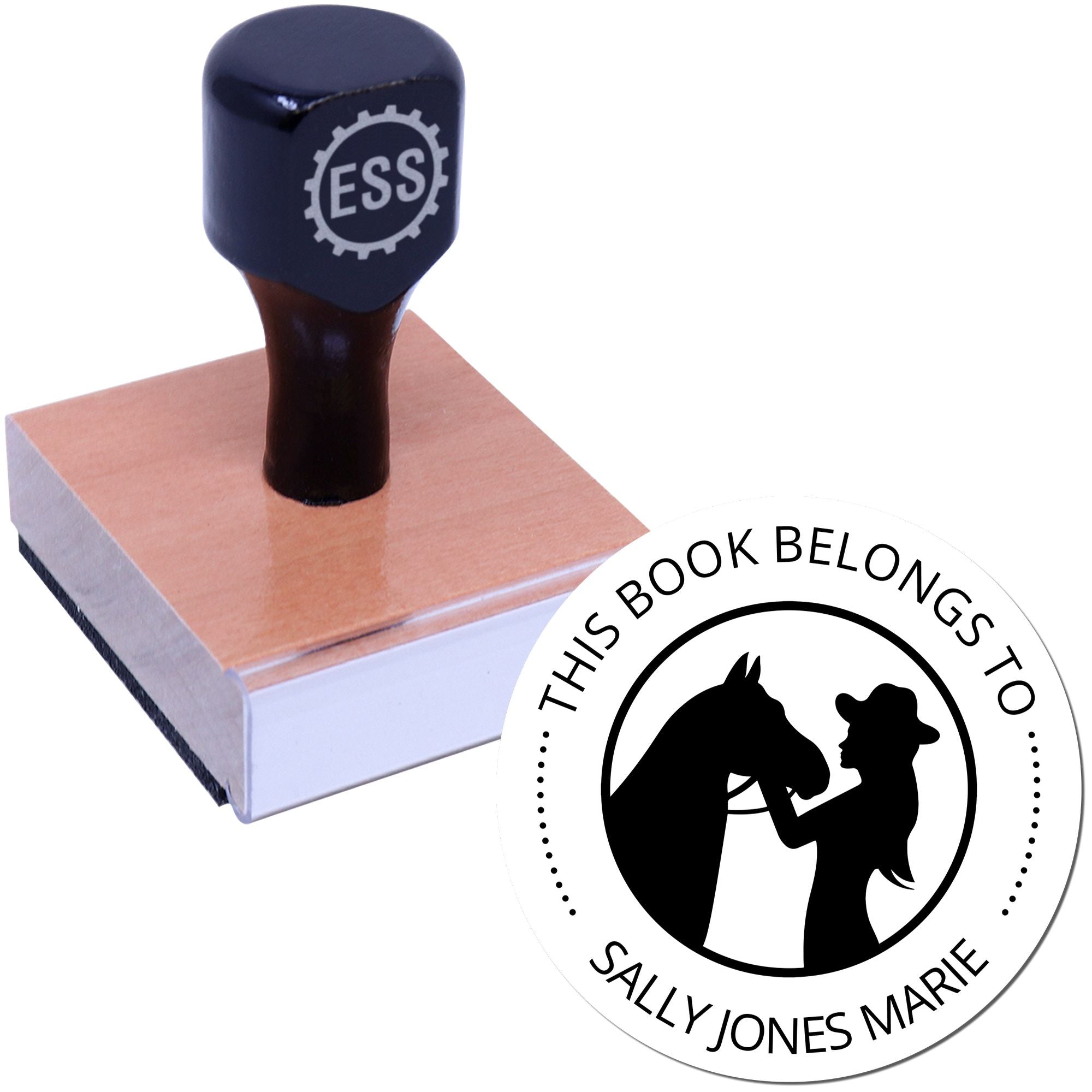 Wood Handle Frosty Mane Equestrian From The Library Of Design Stamp - Engineer Seal Stamps