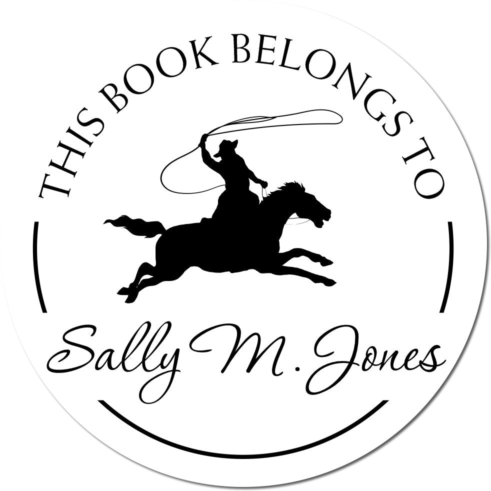 Wood Handle Swift Serenade Equestrian Ex Libris Book Stamp - Engineer Seal Stamps