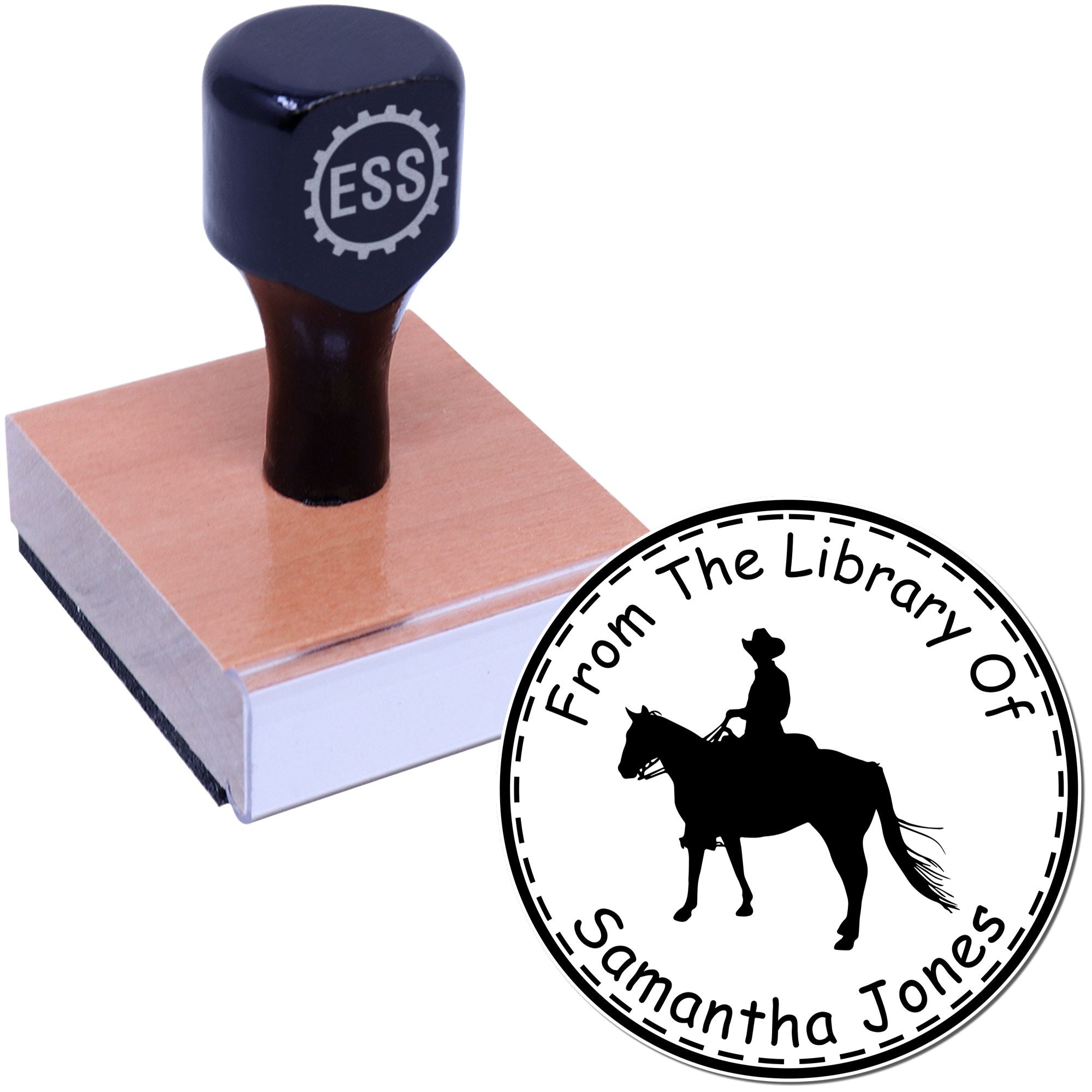Wood Handle Dawn's Light Equestrian Belongs To The Library Of Stamp - Engineer Seal Stamps