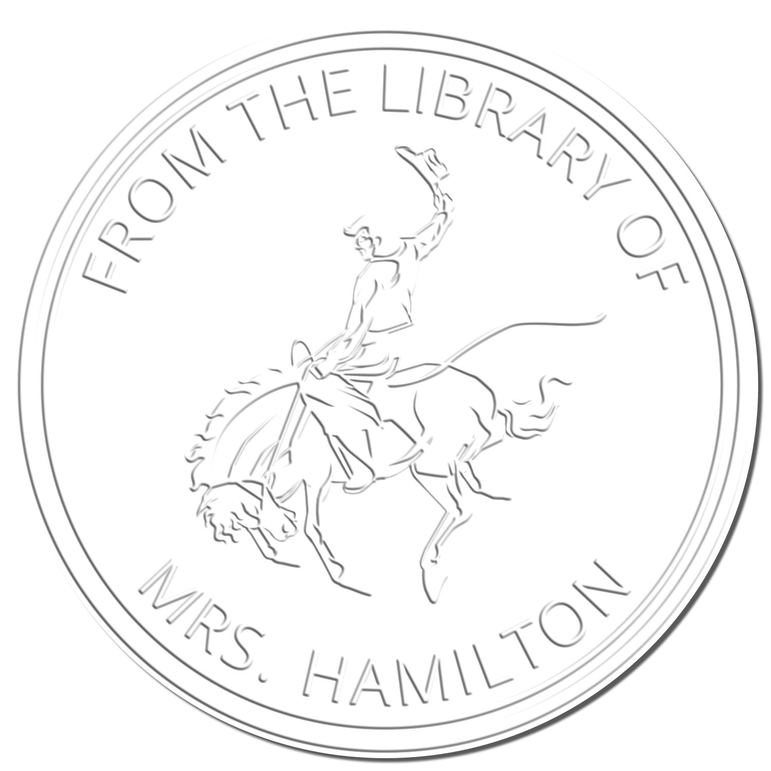 Dusk's Shadow Equestrian Handheld Personalized Library Embossing Seal - Engineer Seal Stamps