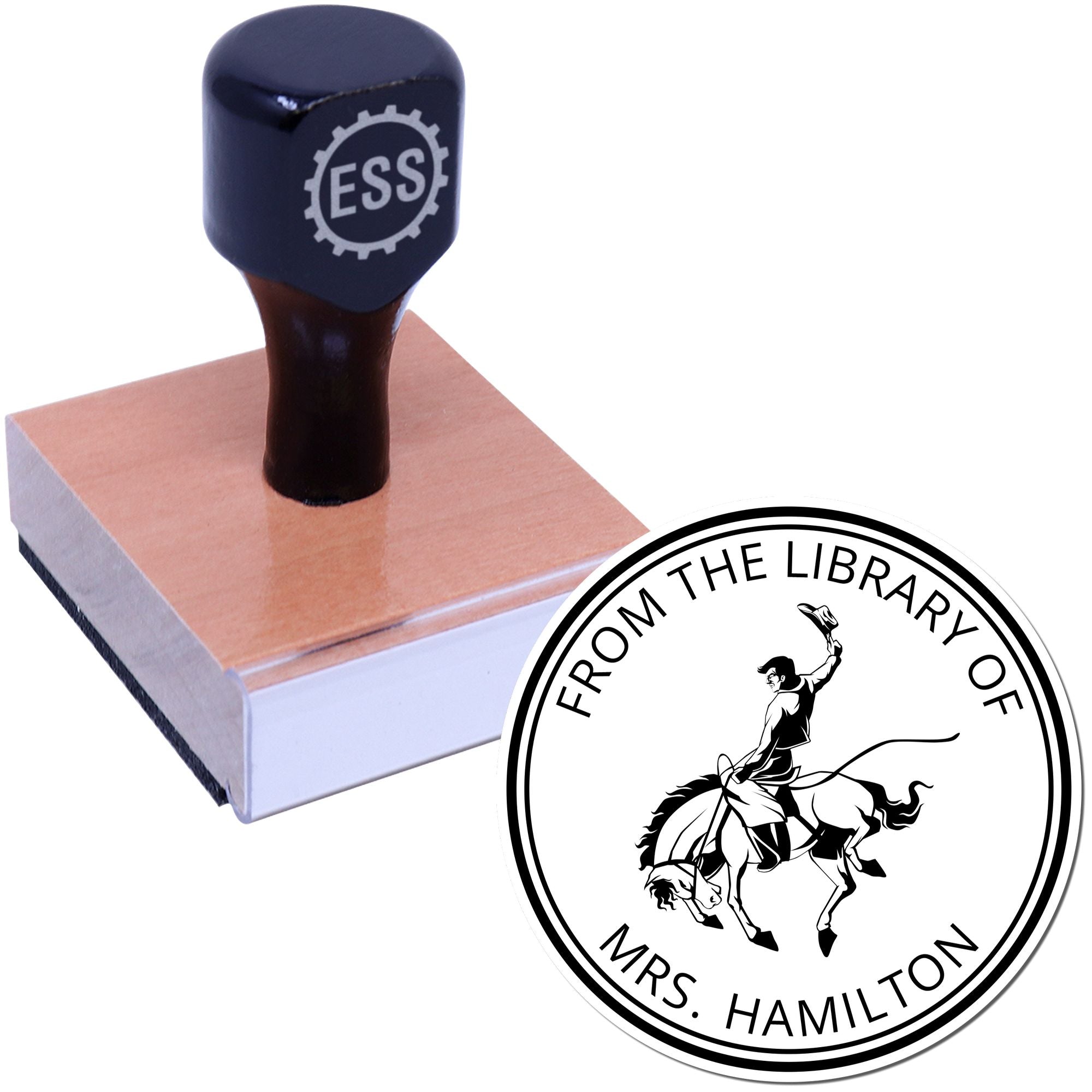Wood Handle Dusk's Shadow Equestrian From The Office Of Stamp - Engineer Seal Stamps