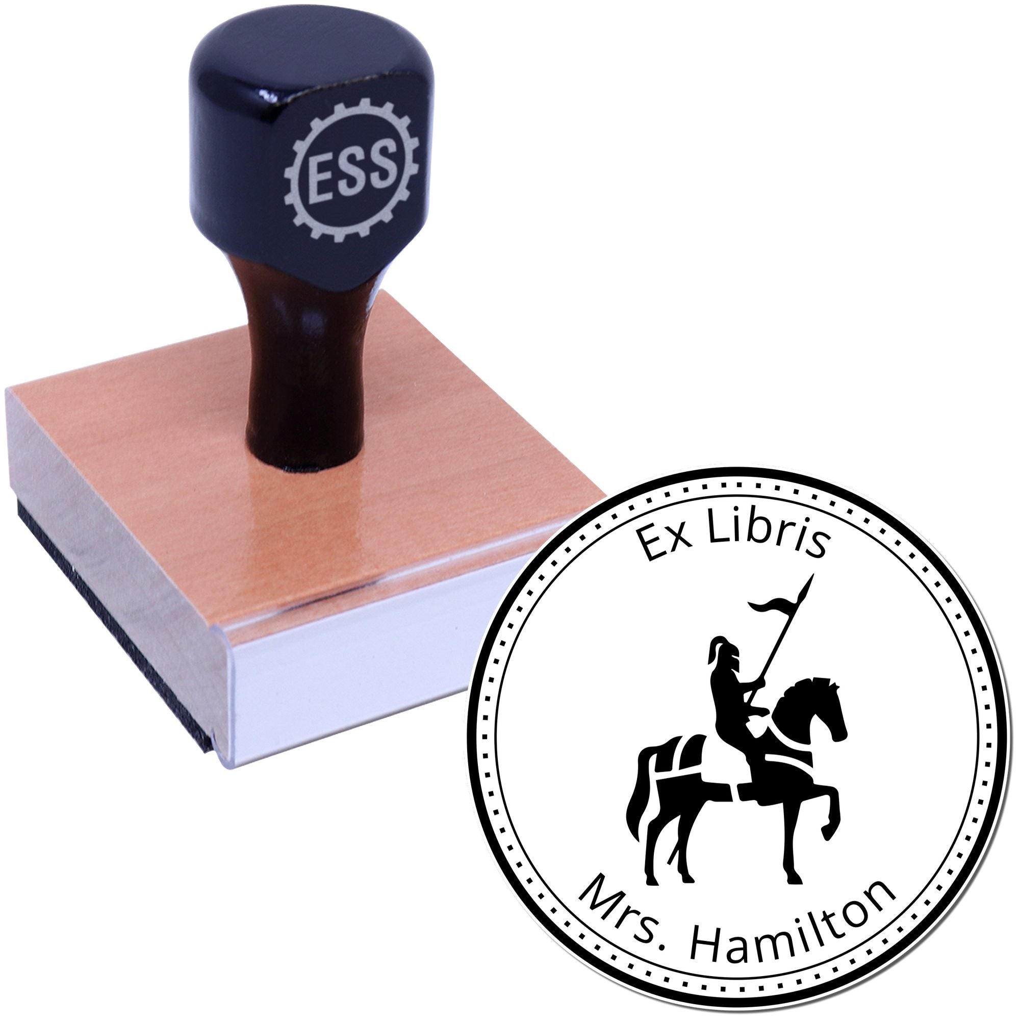 Wood Handle Noble Quest Knights Book Lover Gift Stamp - Engineer Seal Stamps