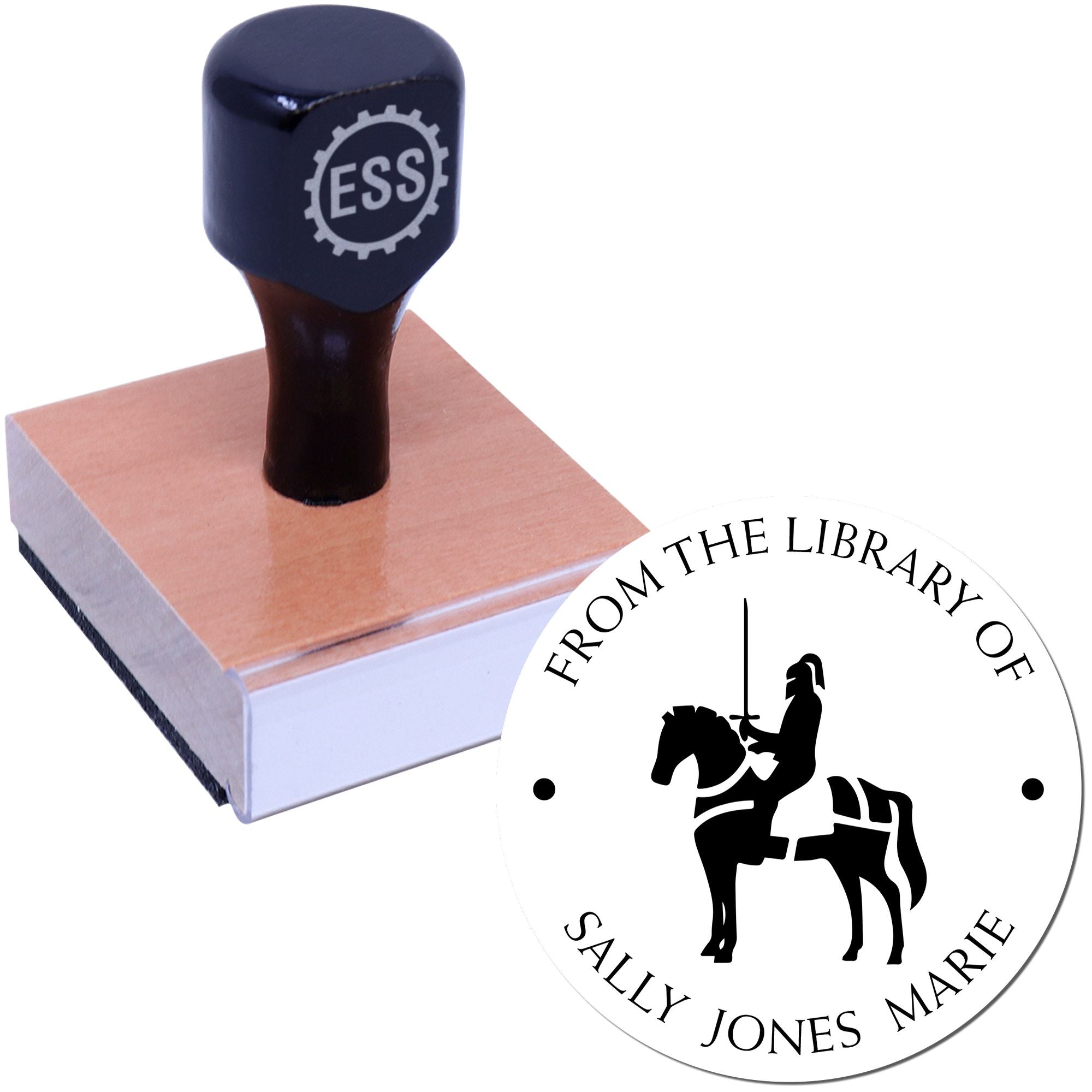 Wood Handle Royal Echo Knights Book Design Stamp - Engineer Seal Stamps