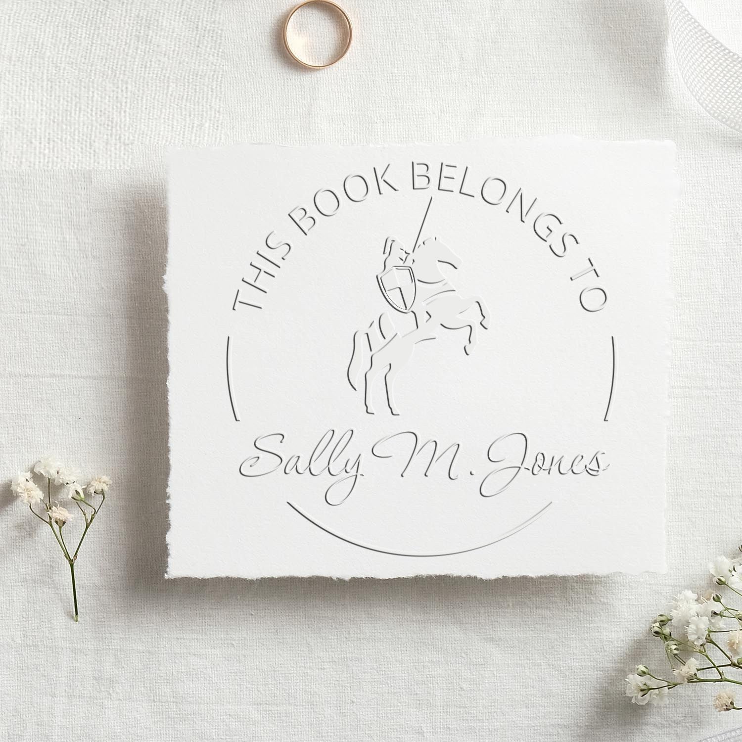 Zephyr's Song Knights Handheld Personalized Book Ownership Embossing Seal - Engineer Seal Stamps