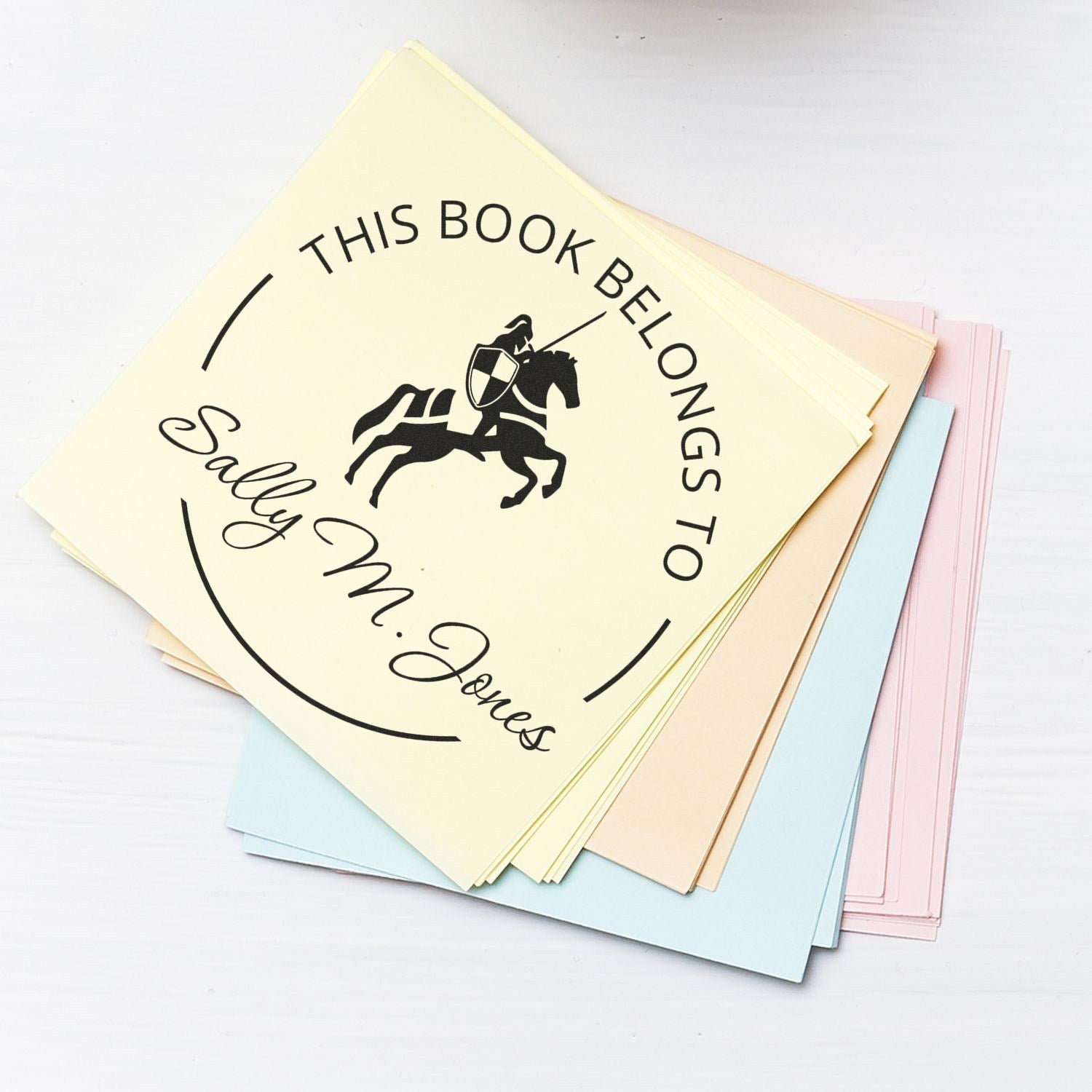 Wood Handle Zephyr's Song Knights Library Book Belongs To Stamp - Engineer Seal Stamps