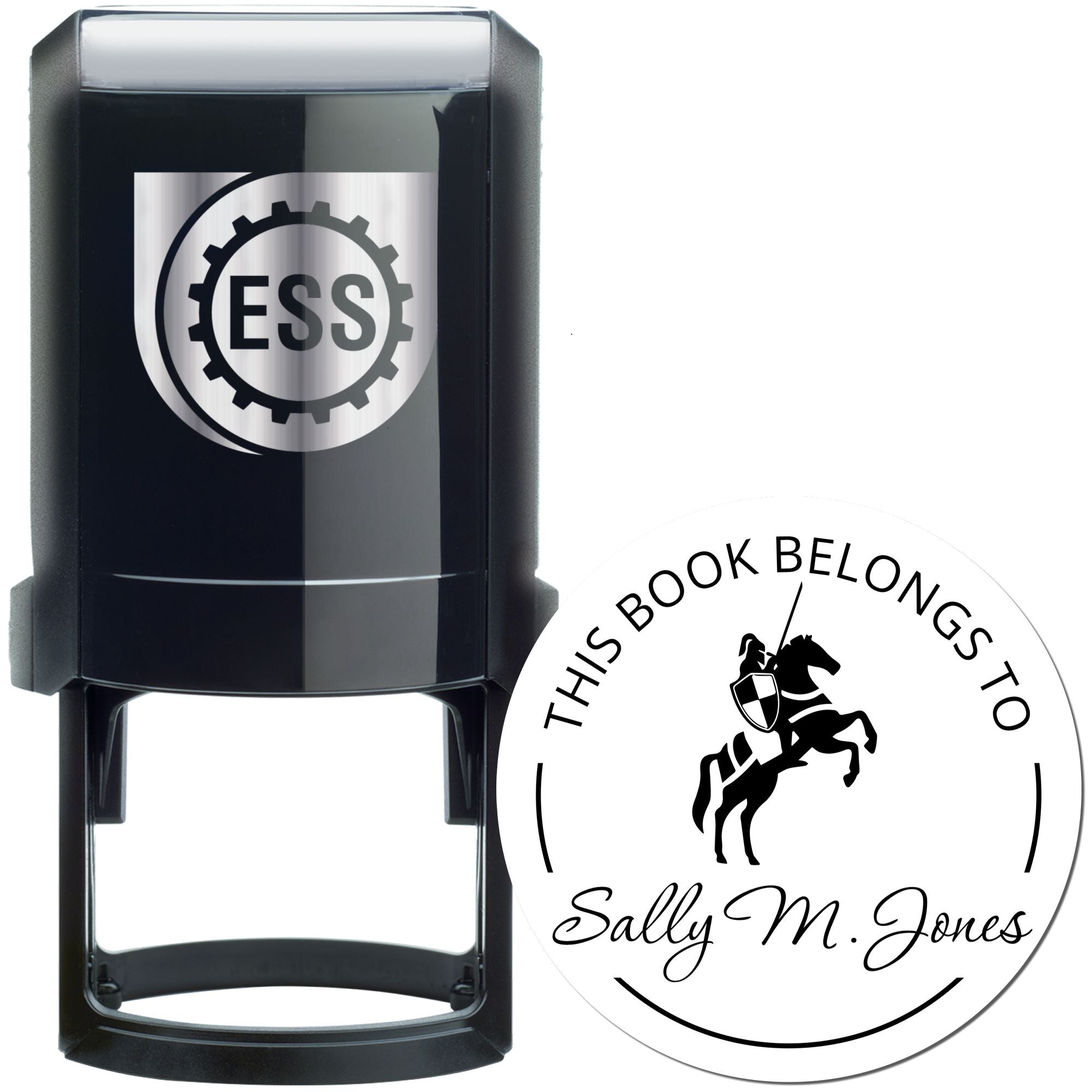 Zephyr's Song Knights Self-Inking Personalized Book Library Name Stamp - Engineer Seal Stamps