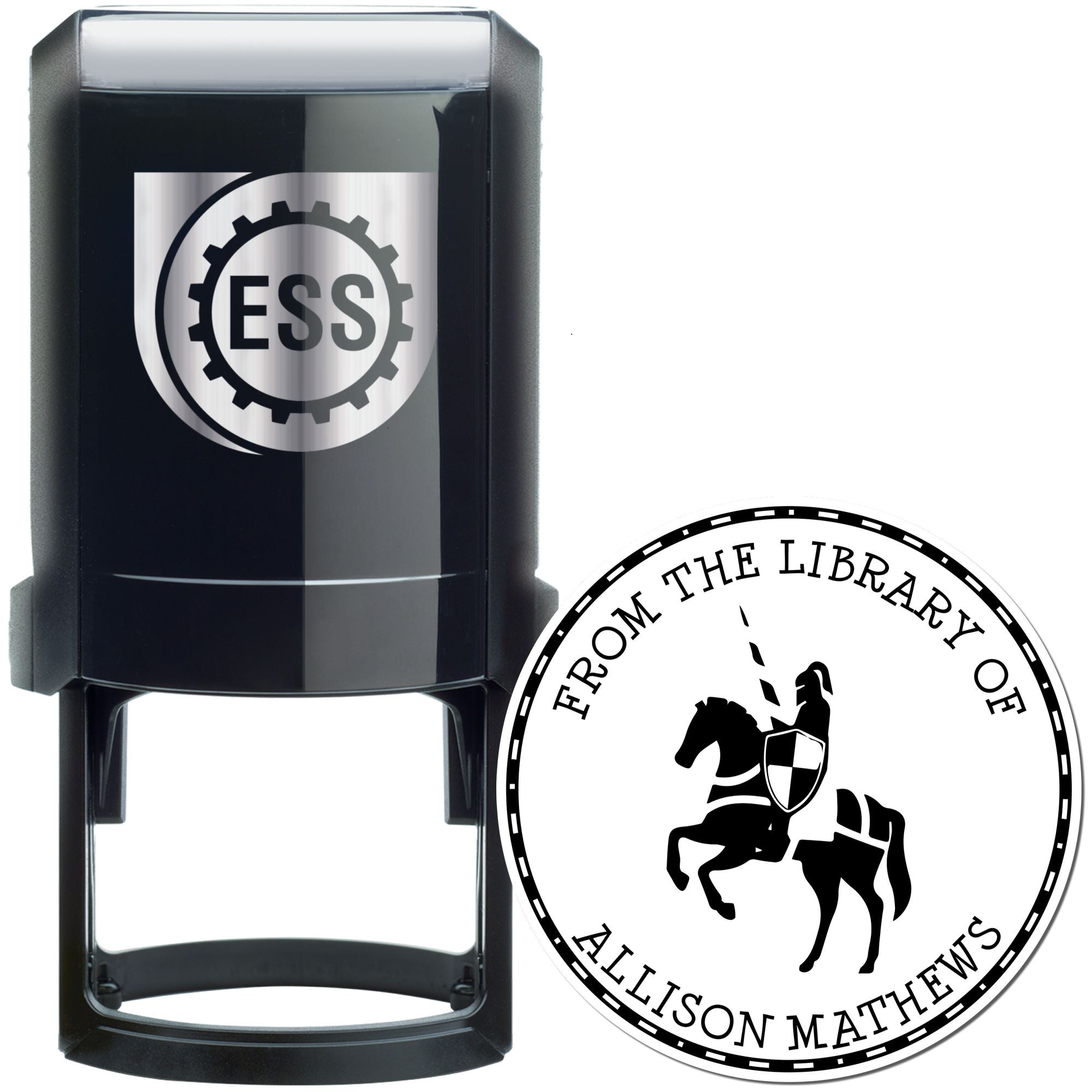 Rain's Melody Knights Self-Inking Personalized Name For Library Stamp - Engineer Seal Stamps