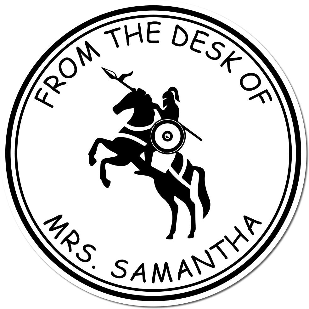 Wood Handle Terra's Might Knights Custom Ex Libris Stamp - Engineer Seal Stamps