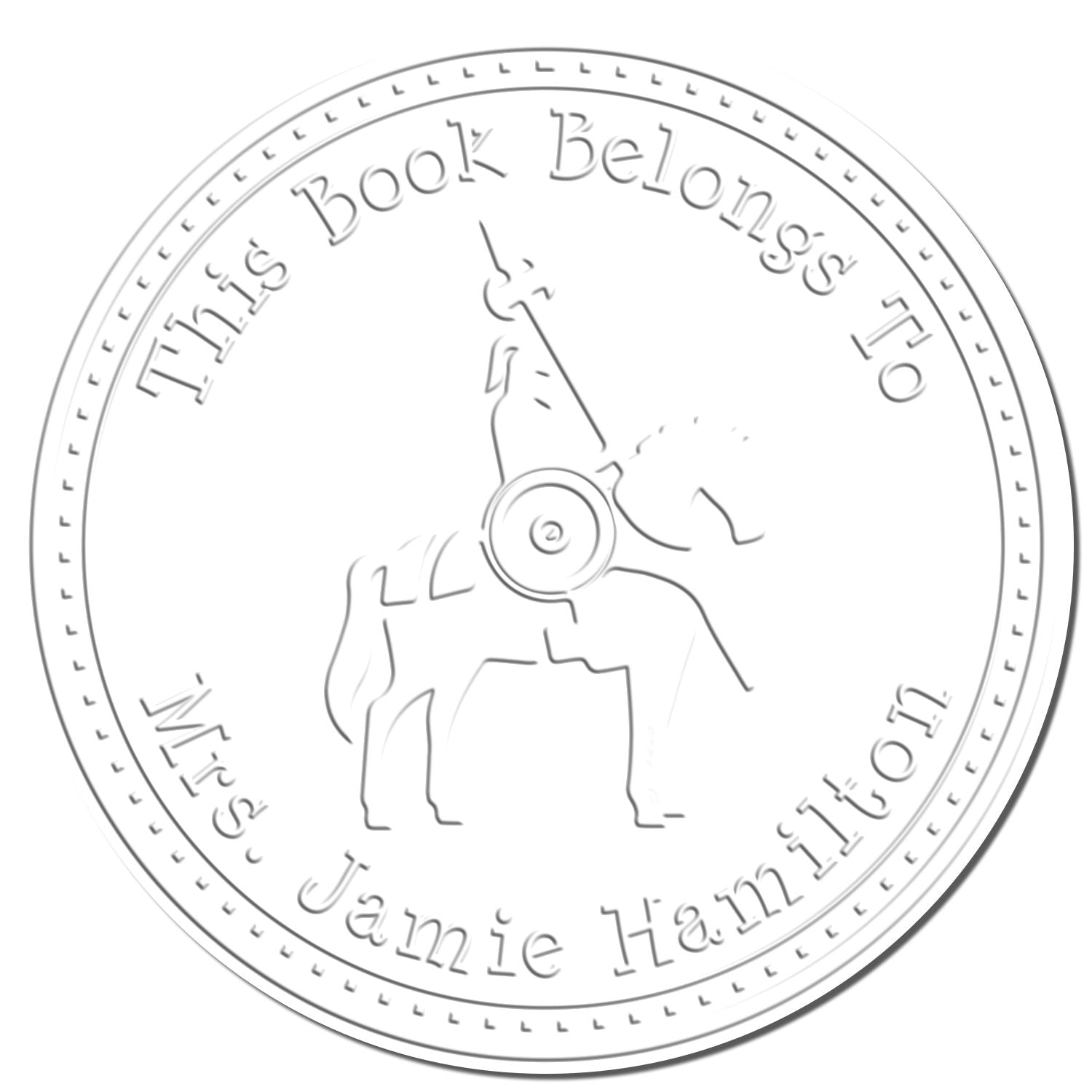 Lunar Step Knights Hybrid Personalized Home Library Embossing Seal - Engineer Seal Stamps