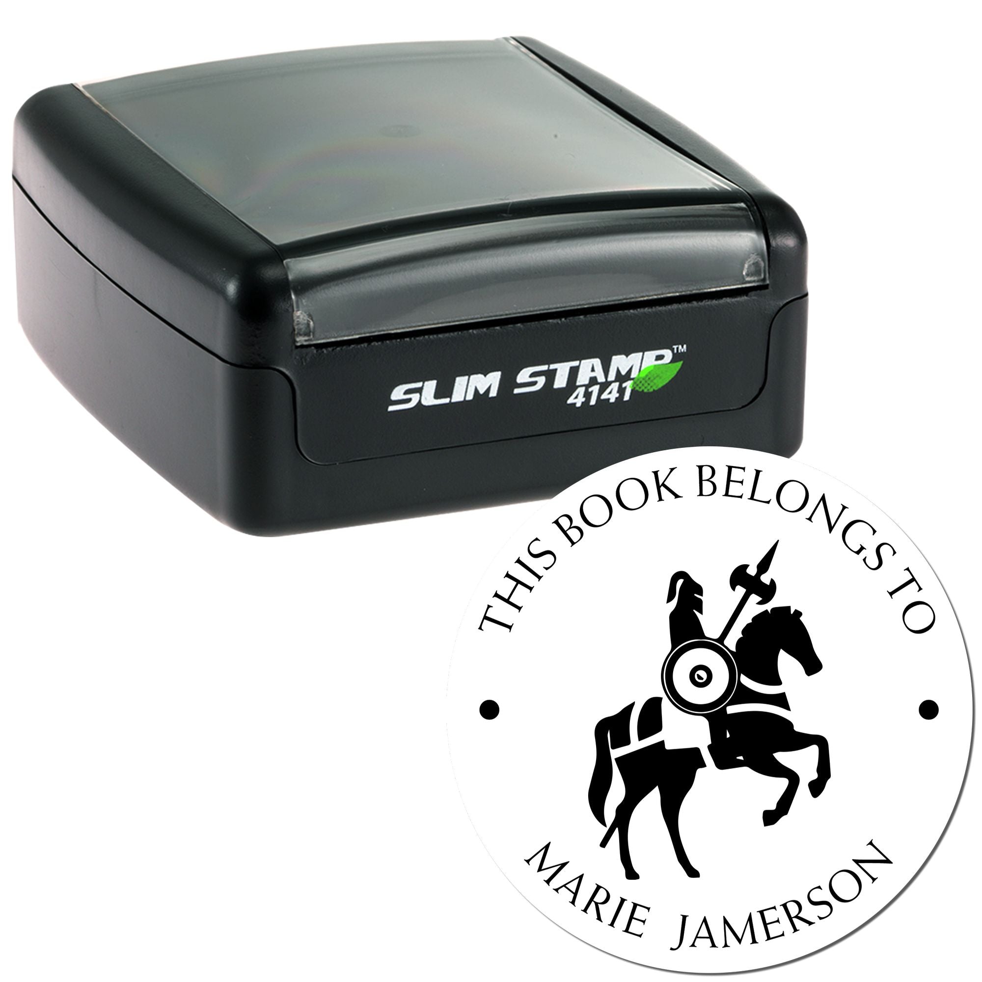 Slim Pre-Inked Solar Flare Knights Customizable Bookplate Maker Stamp - Engineer Seal Stamps