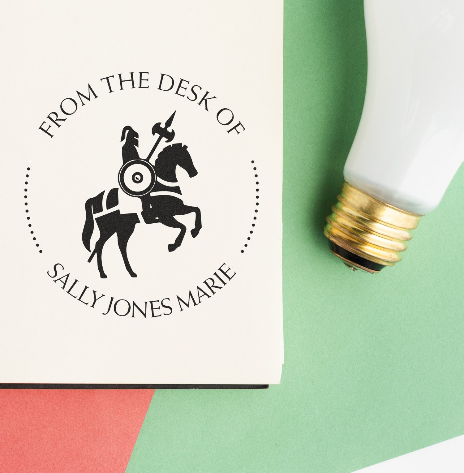 Aurora's Glow Knights Self-Inking Personalized Home Library Stamp - Engineer Seal Stamps