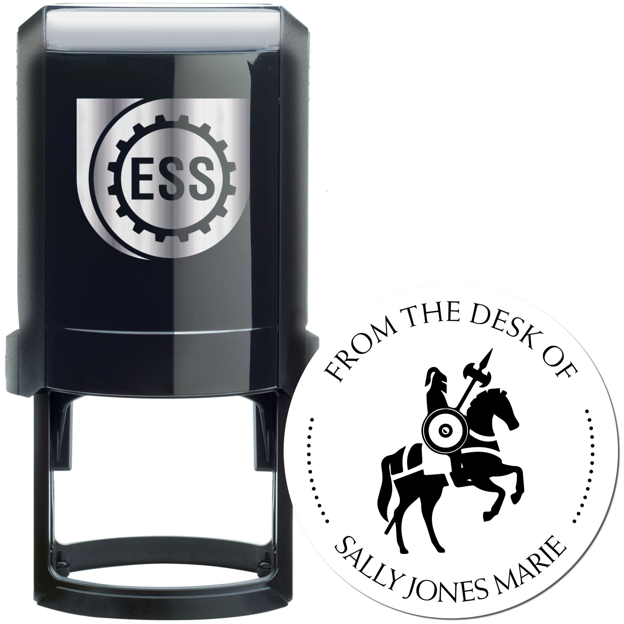 Aurora's Glow Knights Self-Inking Personalized Home Library Stamp - Engineer Seal Stamps