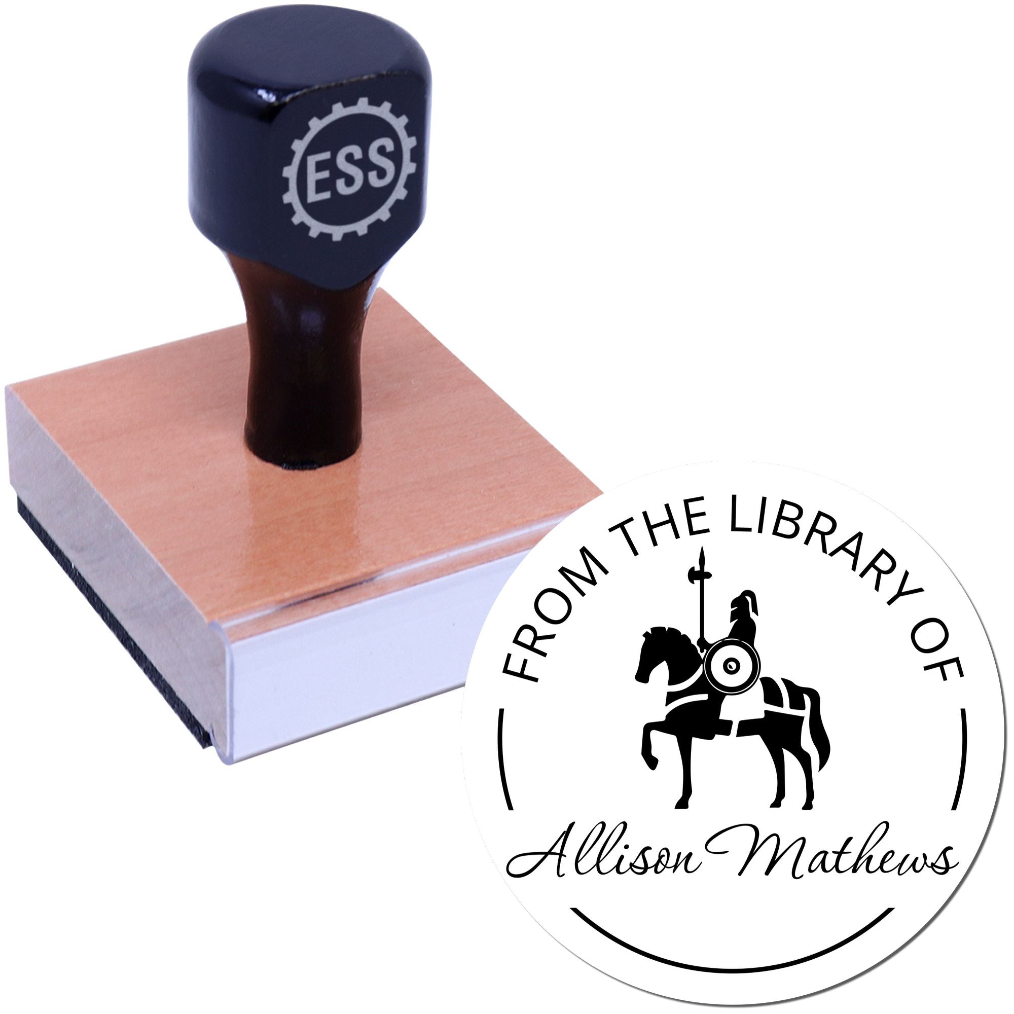 Wood Handle Celestial Path Knights Custom From The Library Of Stamp - Engineer Seal Stamps