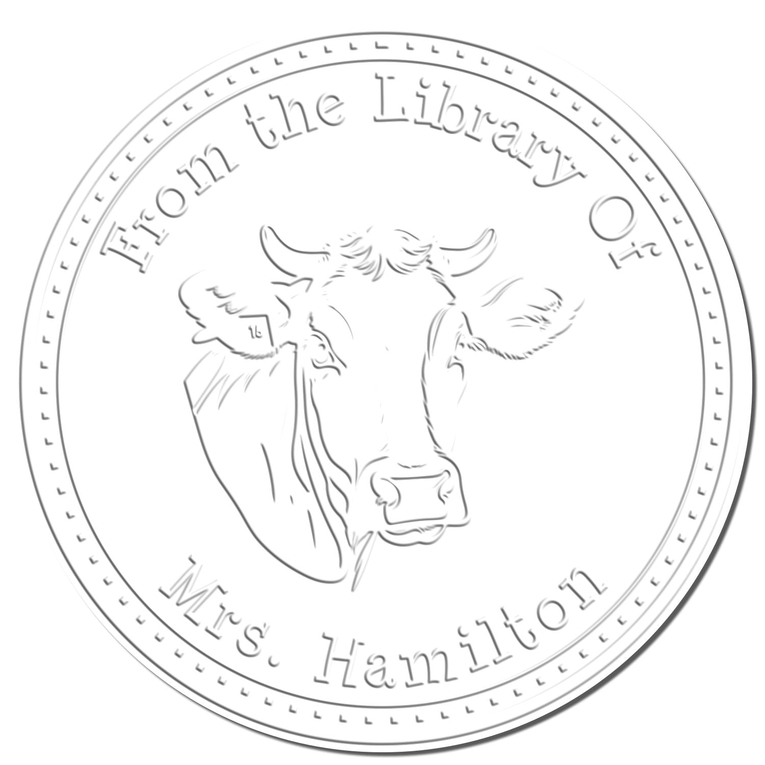 Soft Molly Cow Customized Library Book With Name Embossing Seal - Engineer Seal Stamps