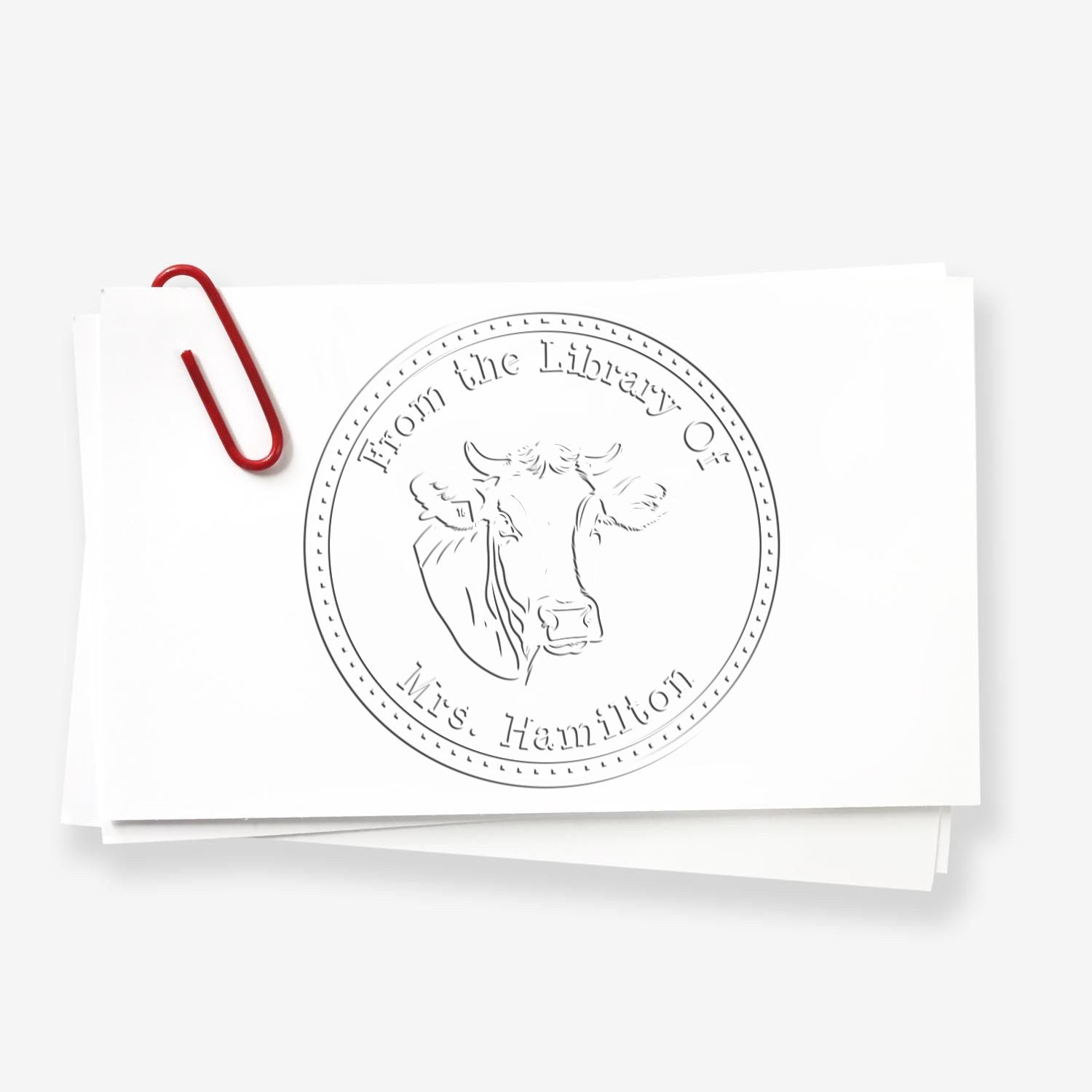 Soft Molly Cow Customized Library Book With Name Embossing Seal - Engineer Seal Stamps