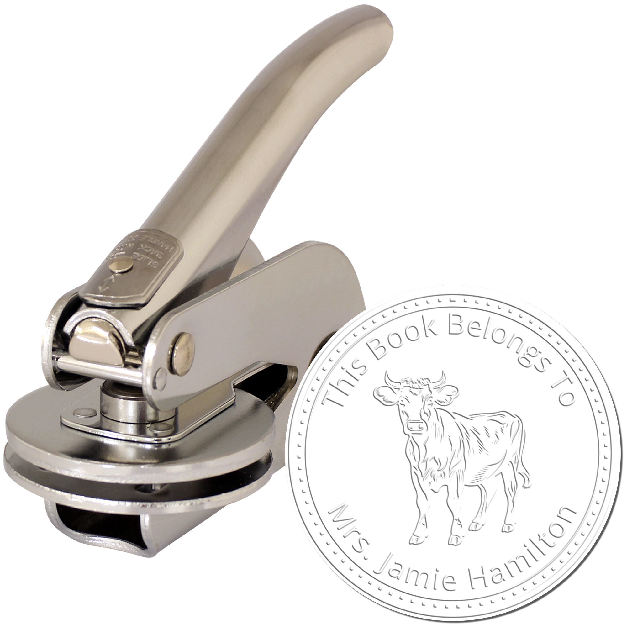 Rosie Cow Handheld Personalized Library Book Seal