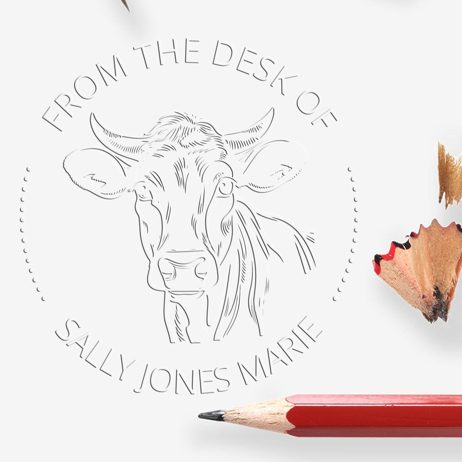 Bella Cow Handheld Personalized Book Return Embosser - Engineer Seal Stamps