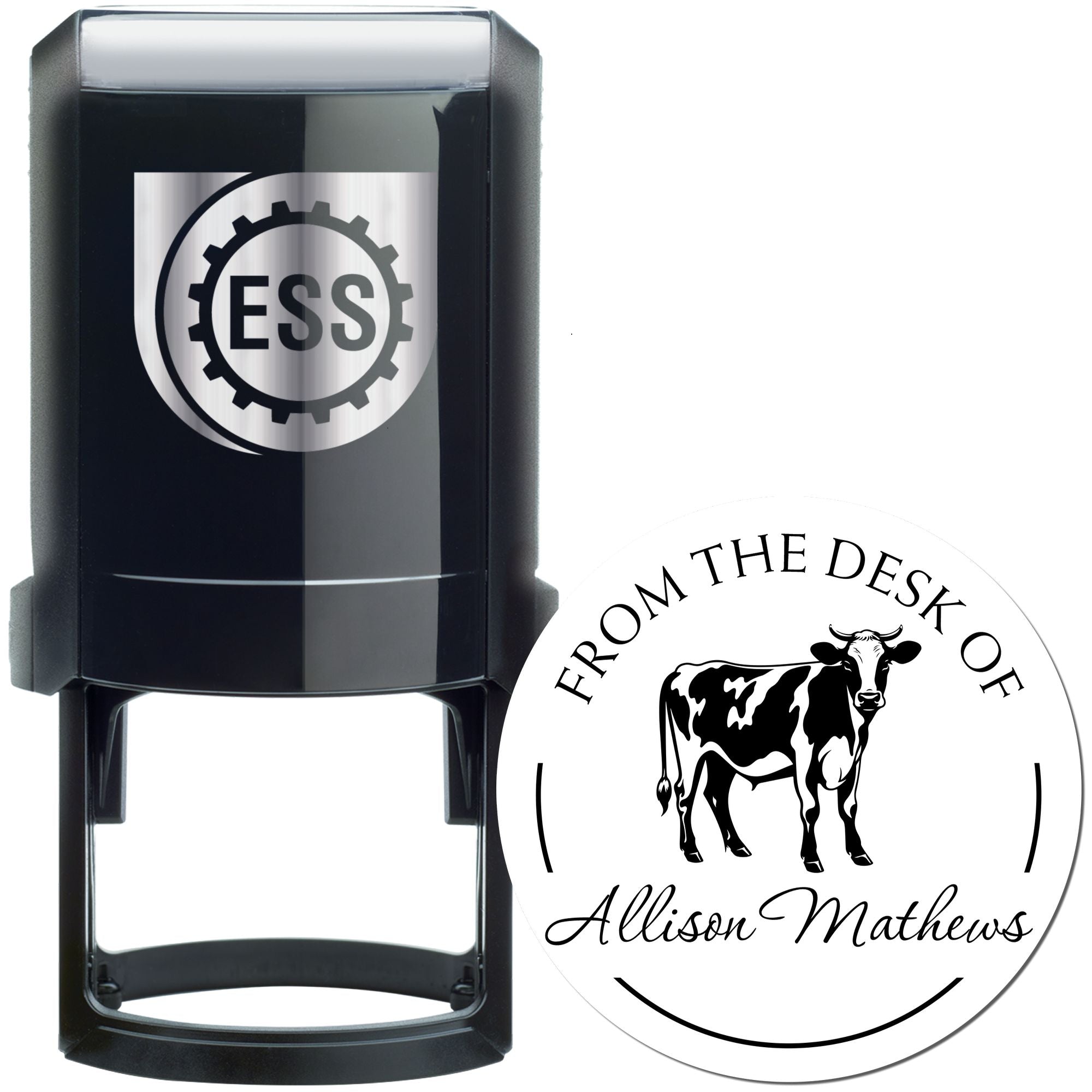 Gertie Cow Self-Inking Customized Ex Libris Bookplate Stamp - Engineer Seal Stamps