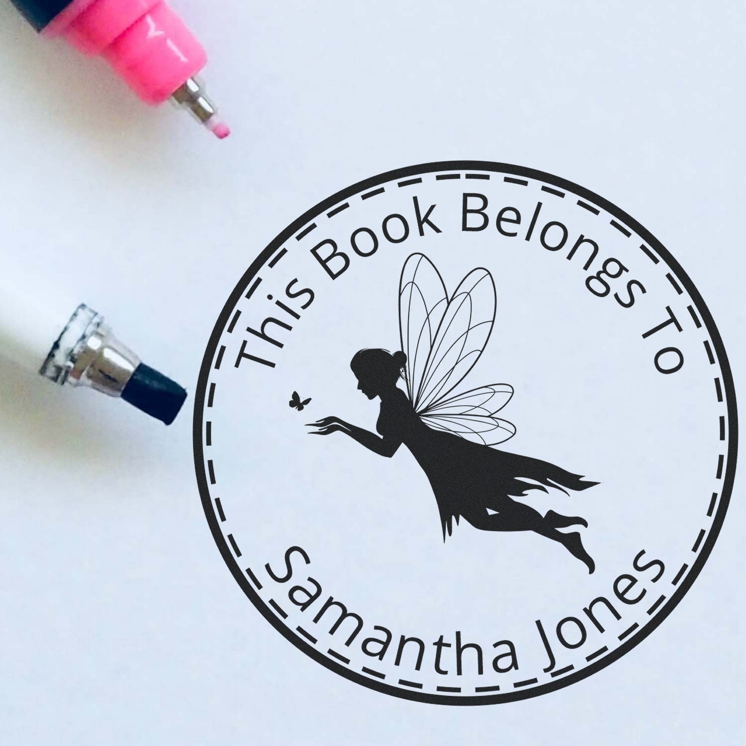 Flora Mythical Fairy Self-Inking Customized Book Stamp - Engineer Seal Stamps