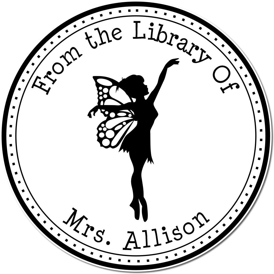 Wood Handle Zephyr Mythical Fairy Custom Book Initial Stamp - Engineer Seal Stamps