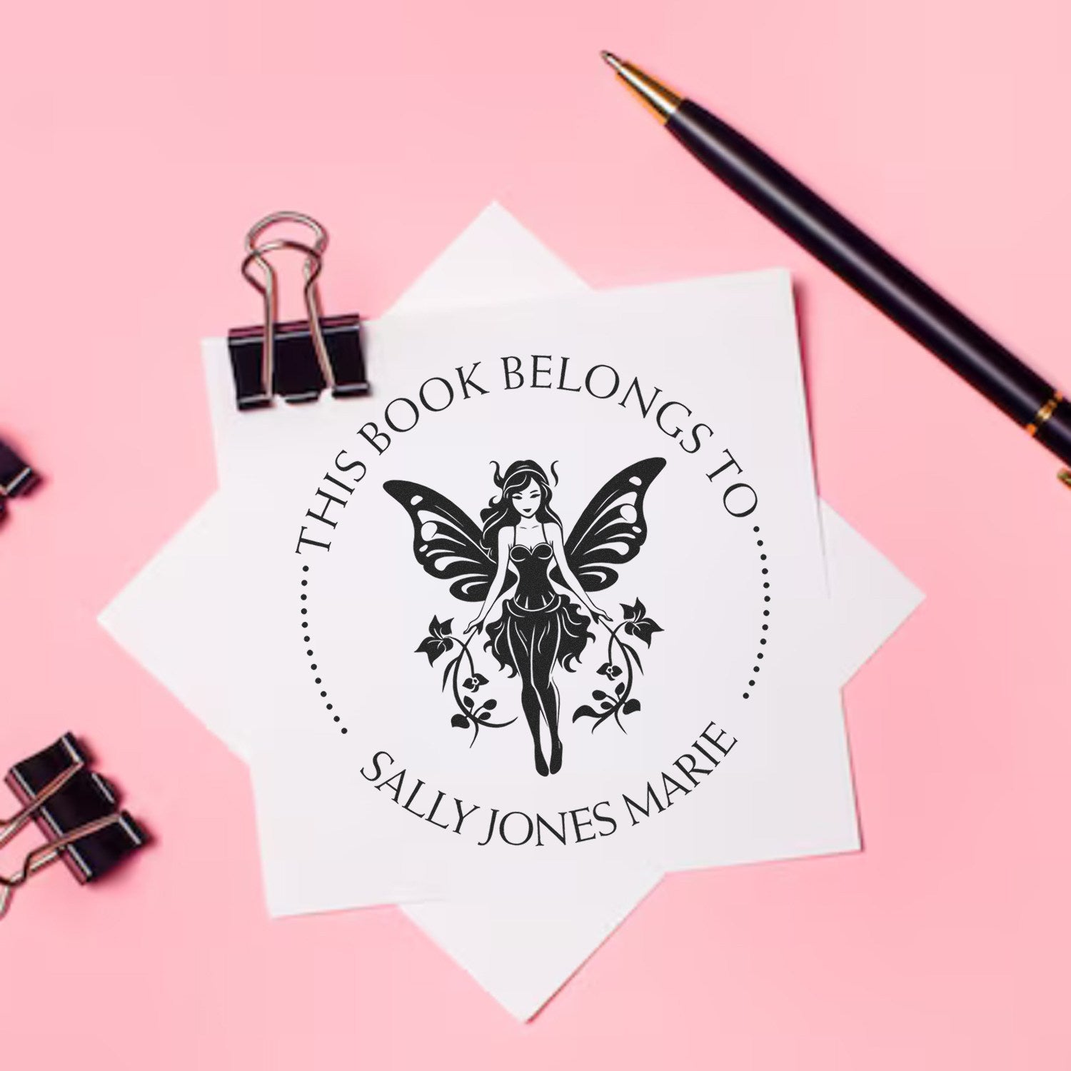 Ariel Mythical Fairy Self-Inking Customized Book Lover Stamp - Engineer Seal Stamps