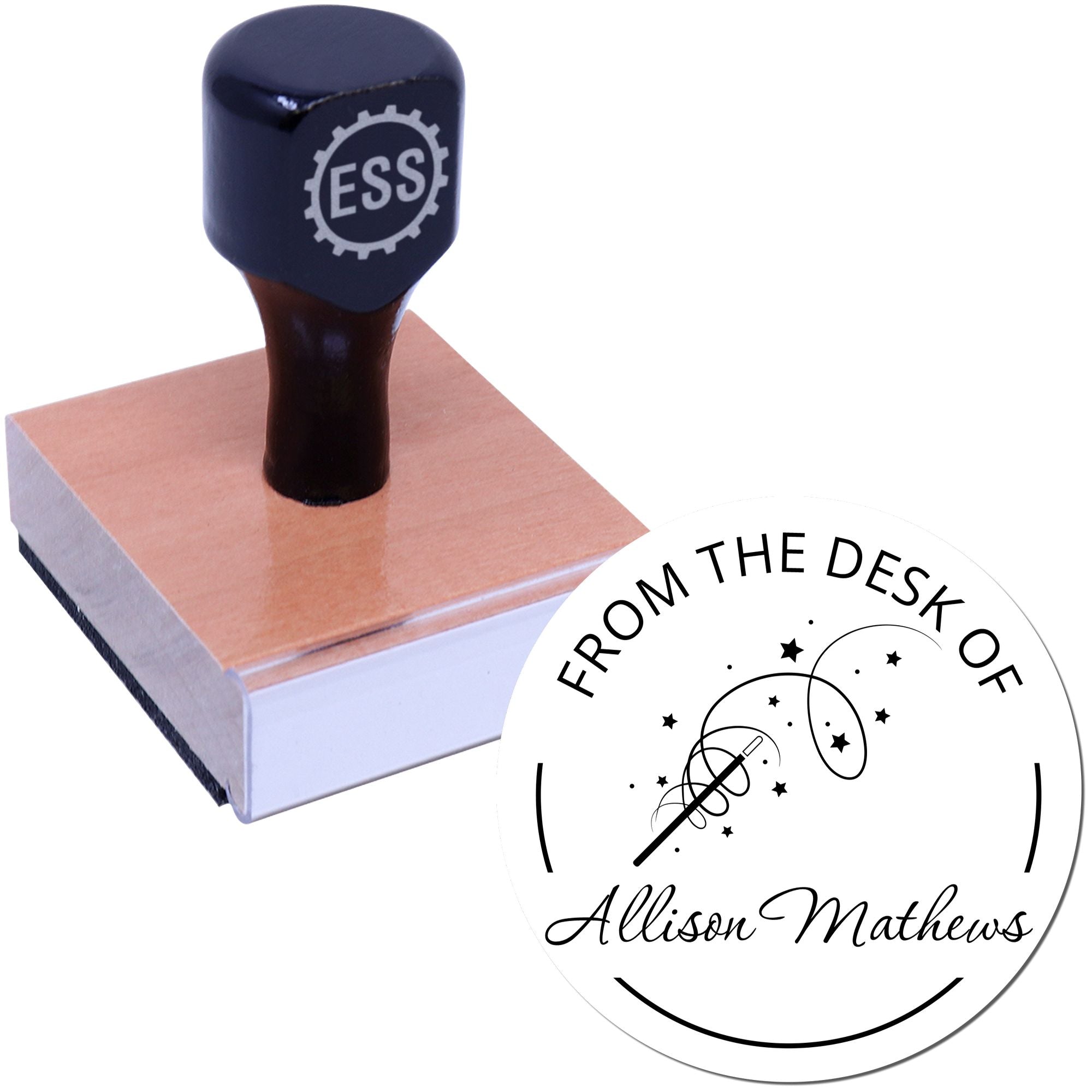 Wood Handle Twinkle Fairy Custom Book Branding Stamp - Engineer Seal Stamps