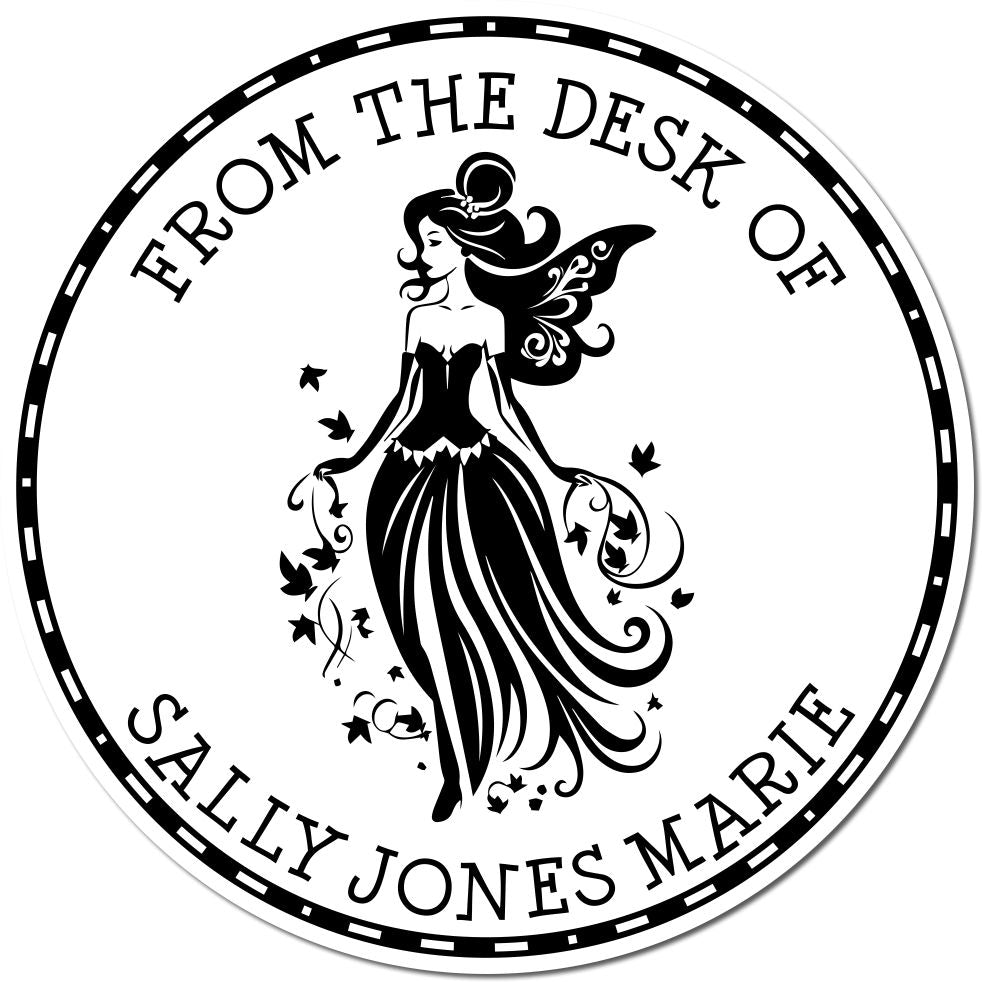 Wood Handle Thistle Fairy Custom Book Identity Stamp - Engineer Seal Stamps