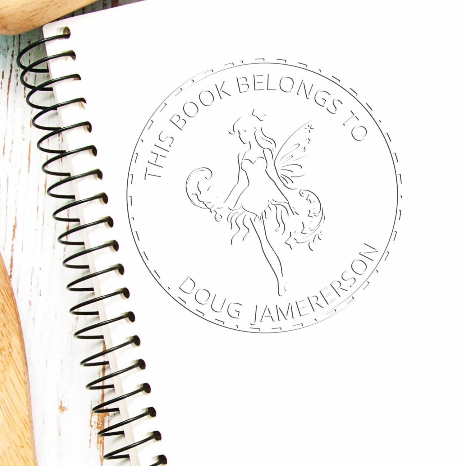 Soft Nixie Whimsical Fairy Customized Ex Libris Embossing Seal