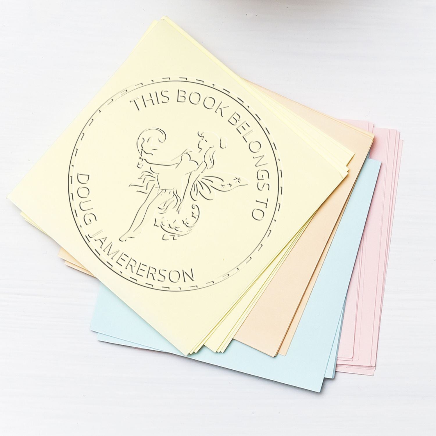 Soft Nixie Whimsical Fairy Customized Ex Libris Embossing Seal - Engineer Seal Stamps