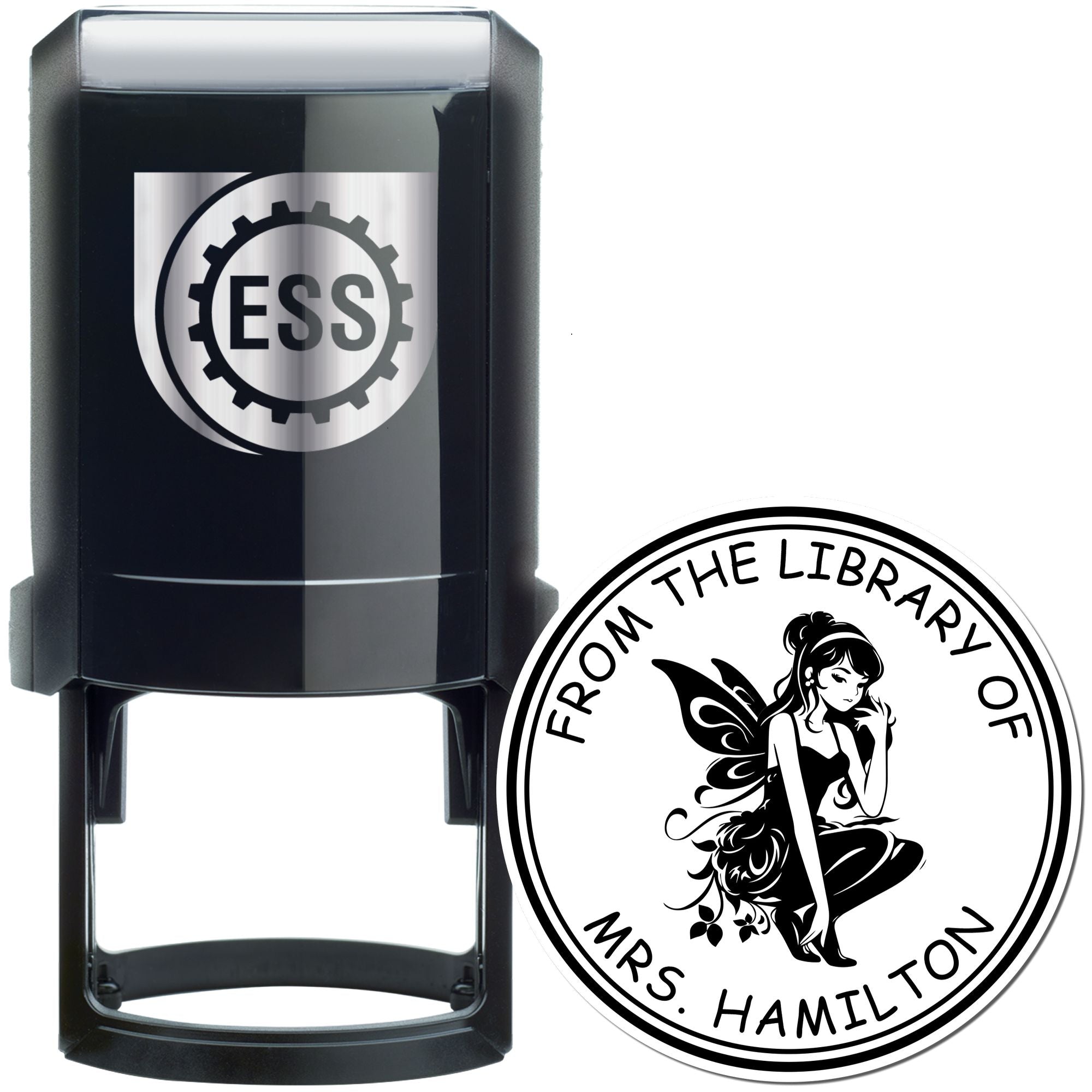 Blossom Whimsical Fairy Self-Inking Customized Library Book Stamp - Engineer Seal Stamps