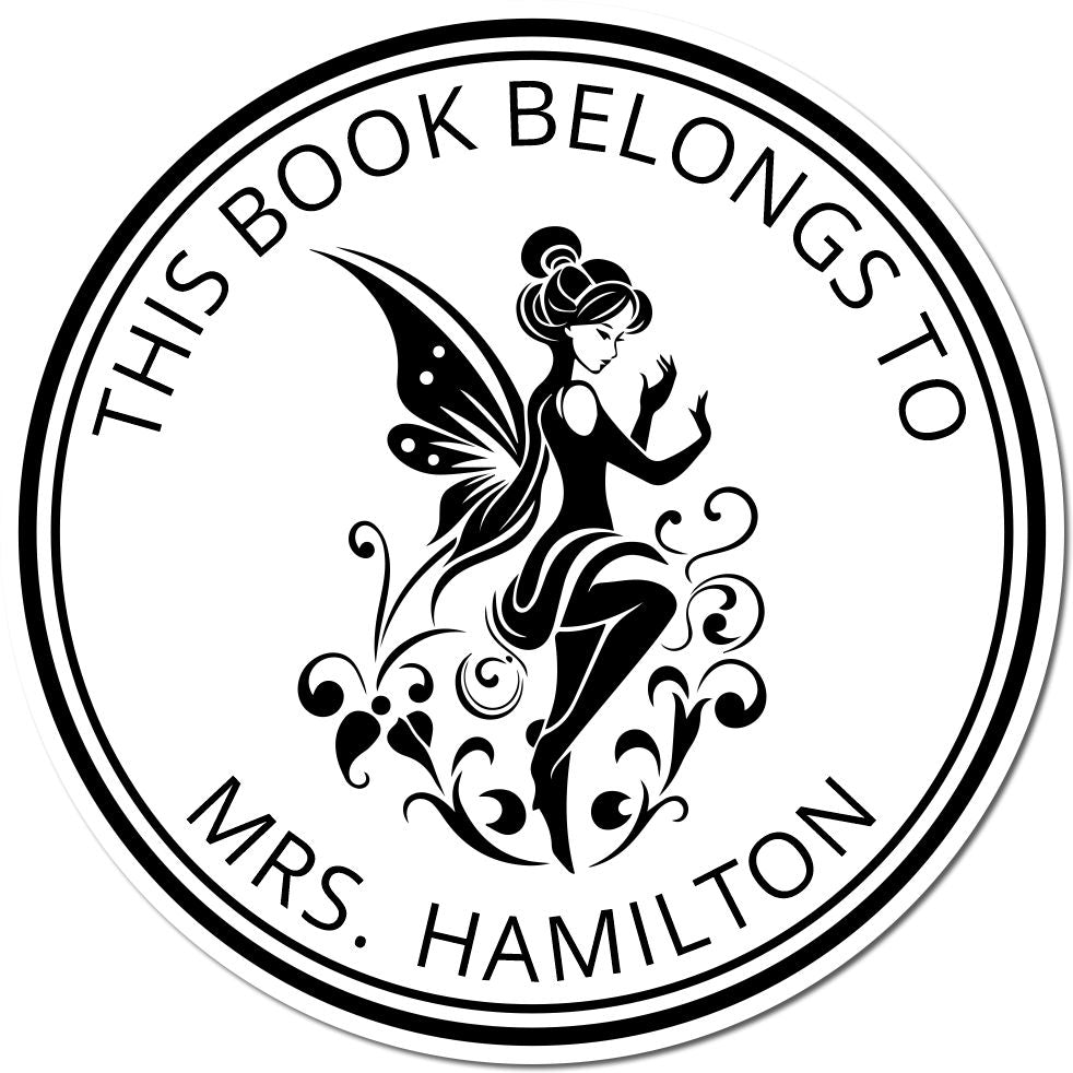 Cassiopeia Whimsical Fairy Pre-Inked Personalizable Ex Libris Bookplate Stamp - Engineer Seal Stamps
